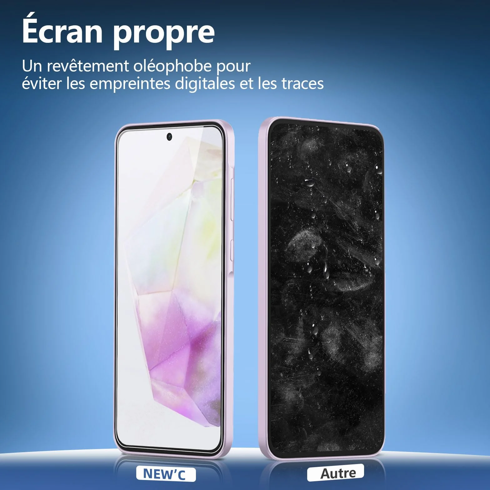 NEW'C Lot de 3, Verre Trempé pour Samsung Galaxy A56 5G / A36 5G Film en Protection écran efficace contre les Rayures - sans Bulles - Ultra Résistant (0,33mm HD Ultra Transparent) Dureté 9H Glass