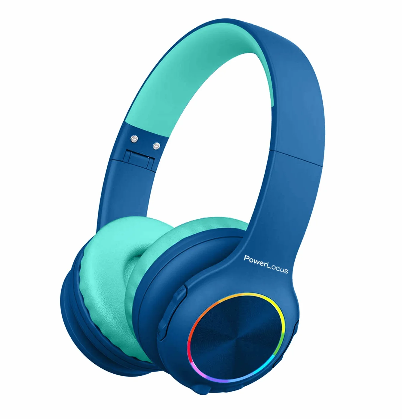 PowerLocus Casque Bluetooth Pliable sans Fil pour Enfant avec Lumières LED, HD Stéréo, USB-C Recharge Rapide, Micro intégré, SD Mode et Filaire pour iPhone/Tablettes/TV