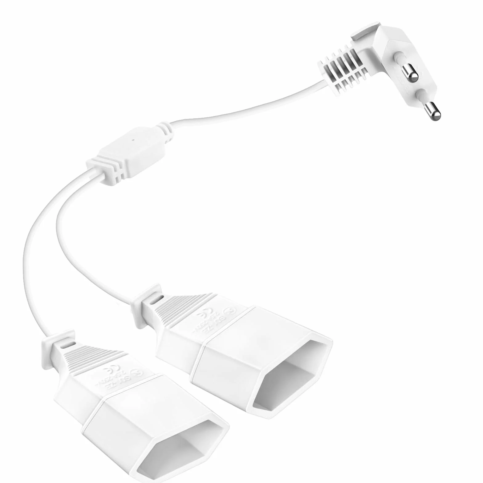 Rallonge Plate 2 en 1 Multiprise Extra Plate 250 V/2.5 A Max Rallonge Prise Fiche Plate 50 CM pour TV Ordinateur Moniteur Beamer Lampe Appareils Ménagers (Blanc)