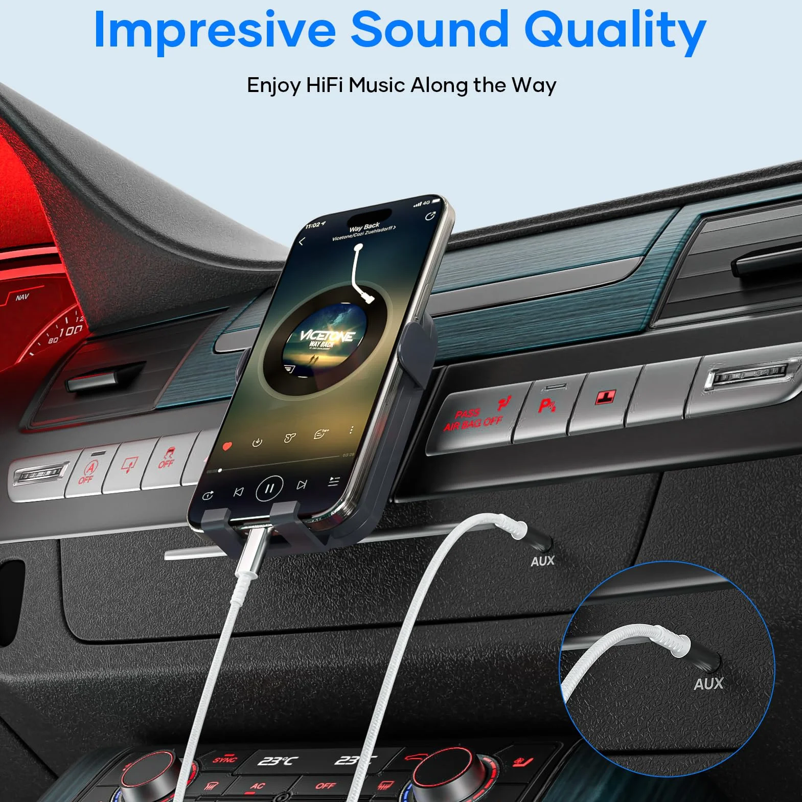 Cable Jack i Phone 1,2M [Certifié MFi] Audio Cable Auxiliaire Voiture i Phone Light-ning Cable Jack 3.5mm Compatible avec iPhone 14/13/12/11/X pour Autoradio/Casque/Enceinte, Argent
