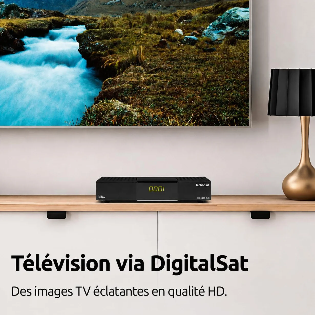 TechniSat HD-S 223 DVR - Récepteur Satellite HD Compact avec Fonction d'enregistrement USB (Sat DVB-S2, HDTV, HDMI, Lecteur multimédia USB, liste de programmes, Mise en Veille, Prise en Charge EPG de