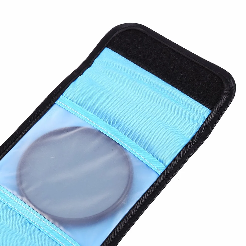Sacoche pour Filtre Caméra de Qiilu, Étui à 3 Poches pour Appareil Photo, Compatible avec DSLR et Caméscope, Protection pour Lentilles et Filtres Numériques