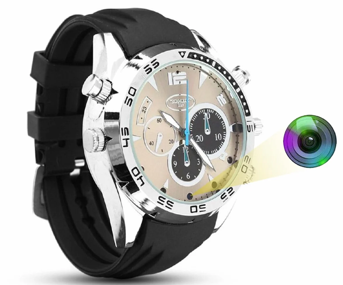 Petite DV Espion Caméra – Mini Cachée HD 1080P Montre Carte Mémoire 32G Intégrée Spy Cam(W5000)