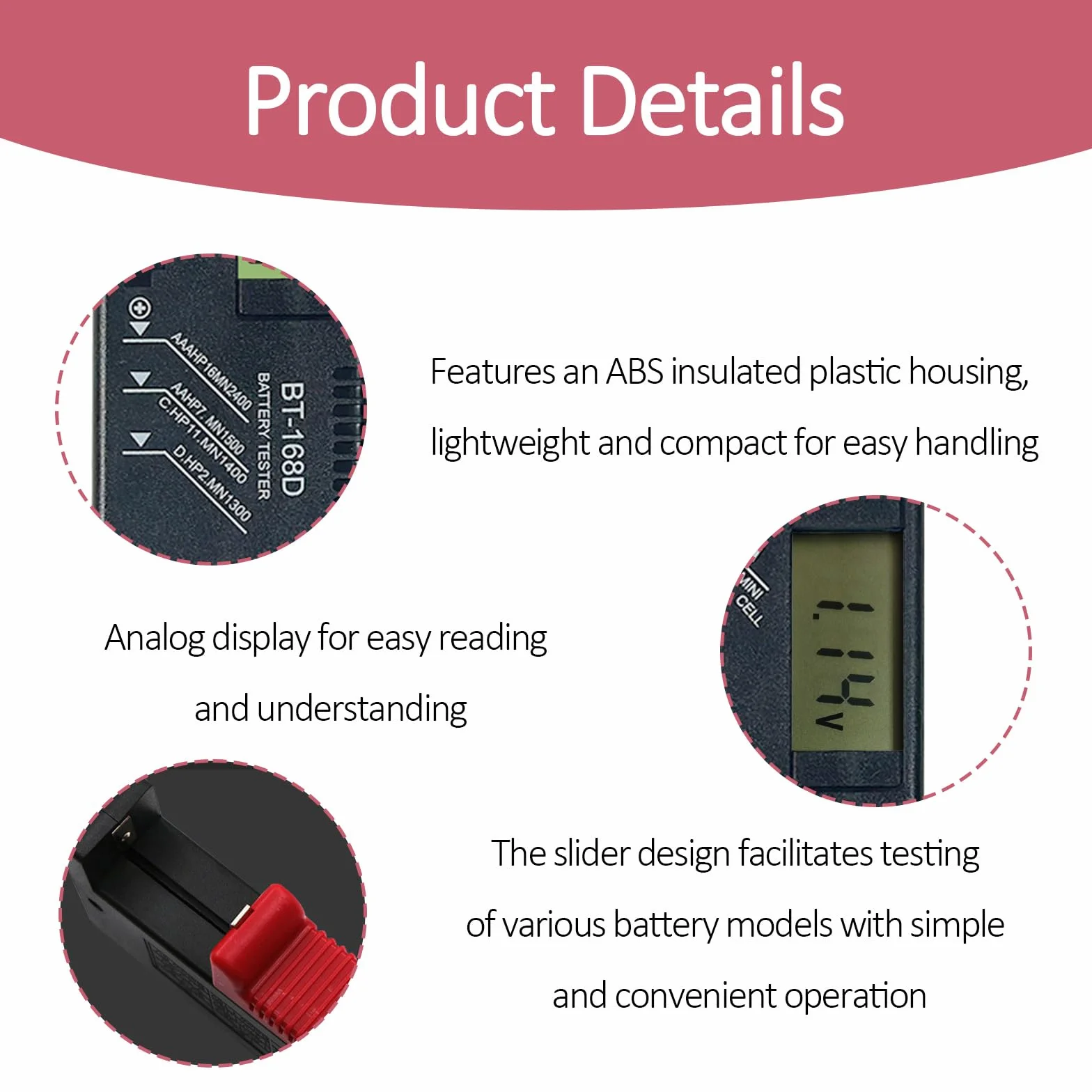 Testeur de piles et batteries universel numérique BT-168D pour écran LCD, Compatible avec Piles AA, AAA, C, D, 9V et Bouton 1,5V, pour Usage Domestique et Professionnel (Numérique explicite)