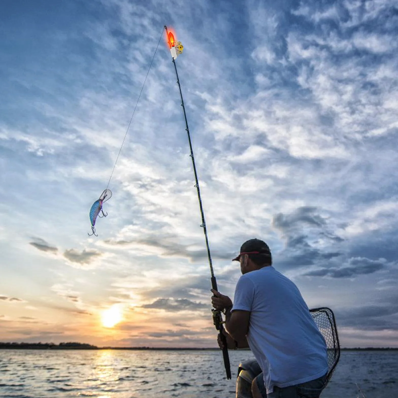 Lot de 6 Détecteurs de Touche de Pêche avec Lampe LED et Alarme Électronique