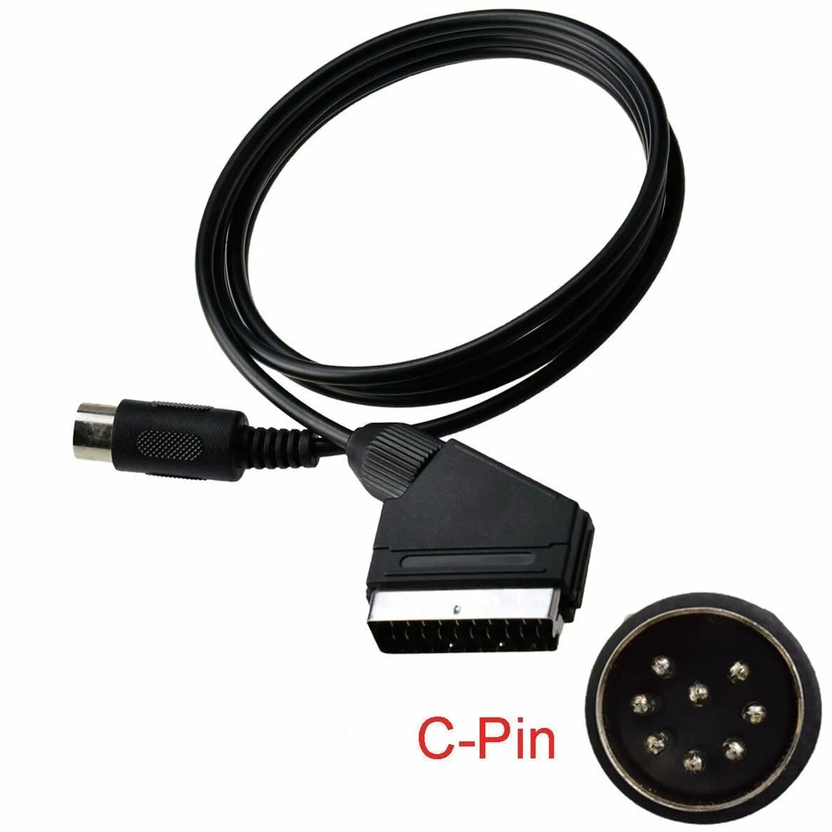 Câble Péritel AV RGB SCART pour Sega Megadrive 1 version C-Pin – Compatible Genesis JAP/US – Haute Qualité Audio/Vidéo – 1,8 m