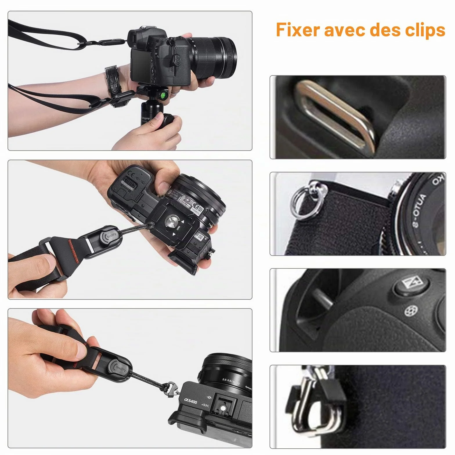SMALLRIG Courroie d'Camera Courroie Universelle pour Camera Courroie d'Epaule Réglable pour Canon pour Nikon pour Fujifilm pour Camera Reflex Numérique - 2428