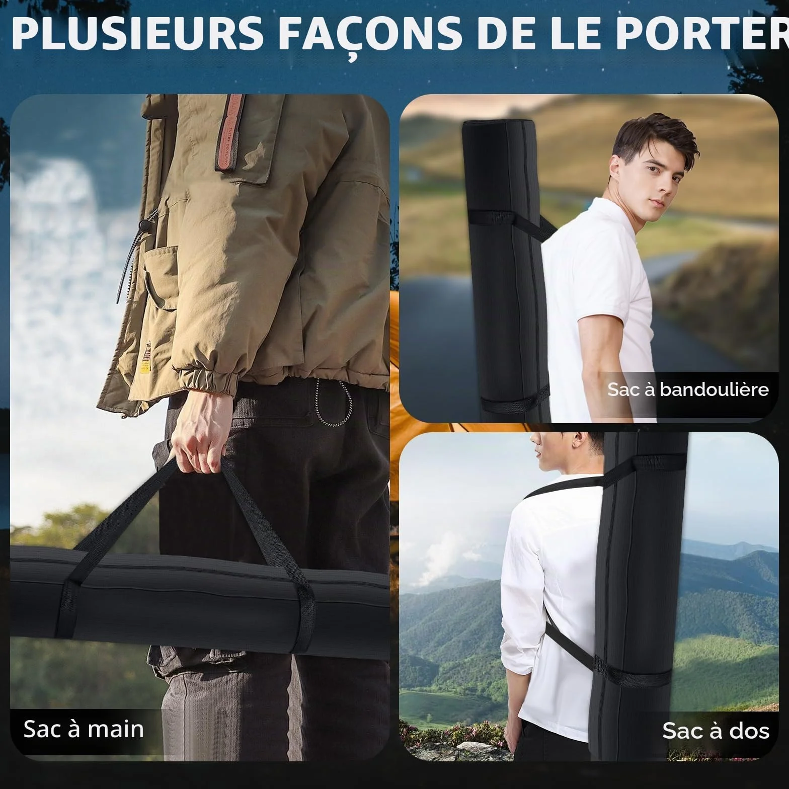 Zikenis Sac de Trépied 120×20 cm étanche pour Camping, Rangement Portable pour mât de Tente