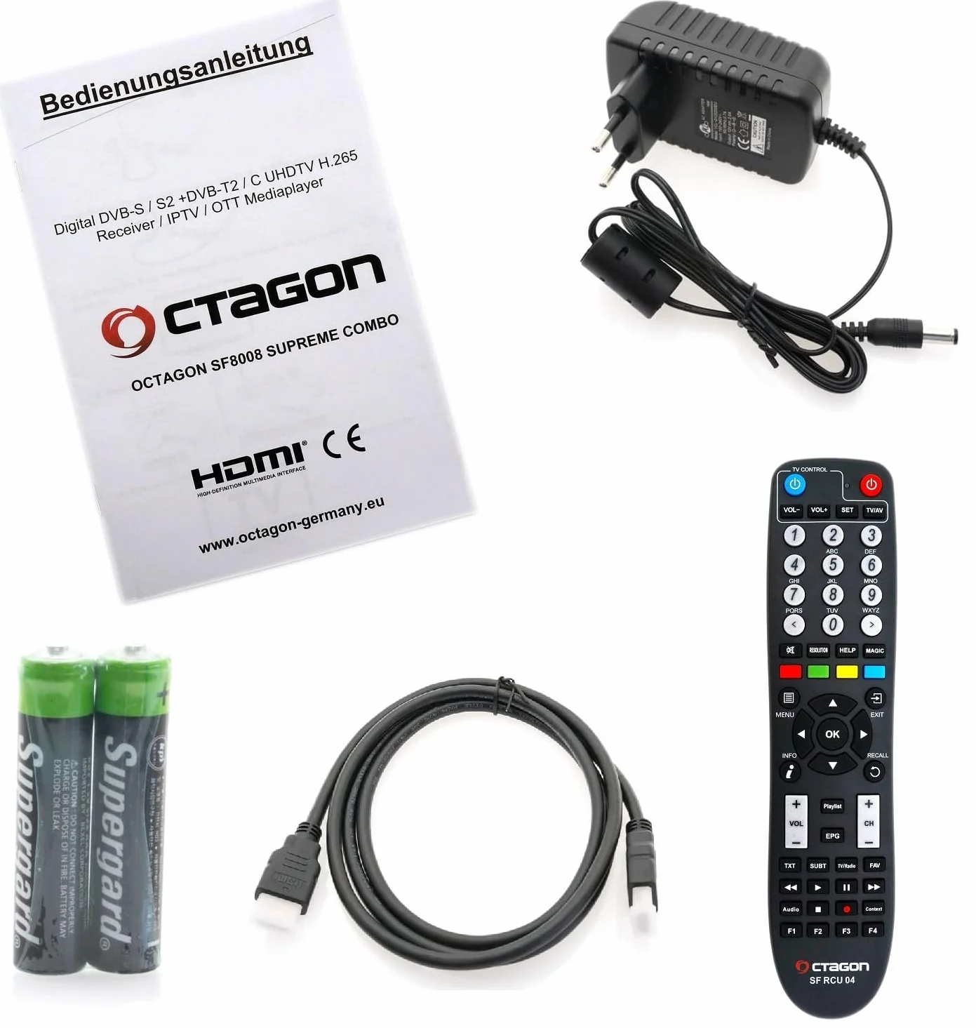 Octagon SF8008 UHD 4K Supreme Combo 500GB Disque Fixe Interne Récepteur Satellite DVB-T2 E2 Linux Define OS Enregistrement M.2 M Key Gigabit LAN Lecteur de Carte