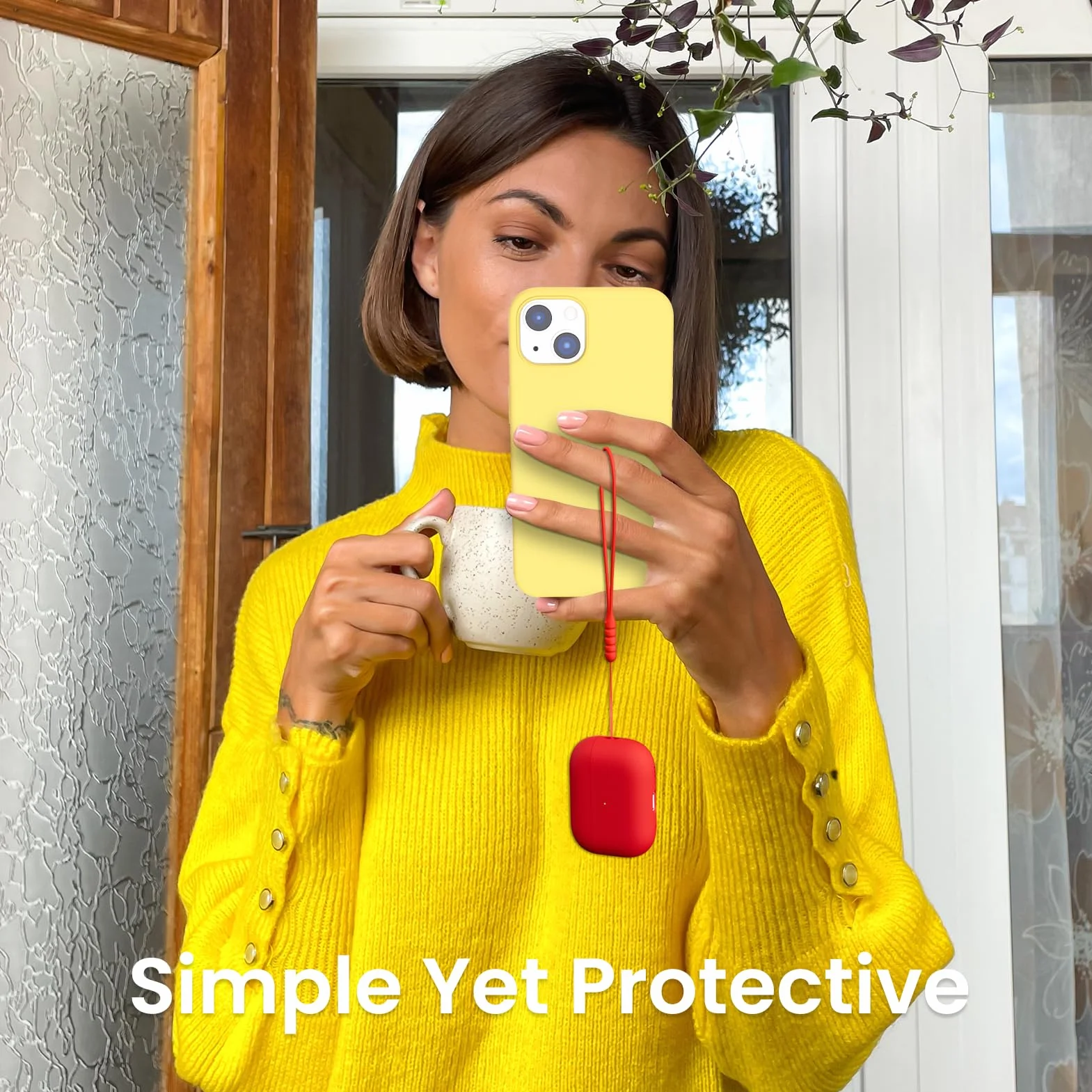 ORNARTO Coque pour AirPods Pro 2 (2022) en Silicone, Protection Antichoc - Rouge