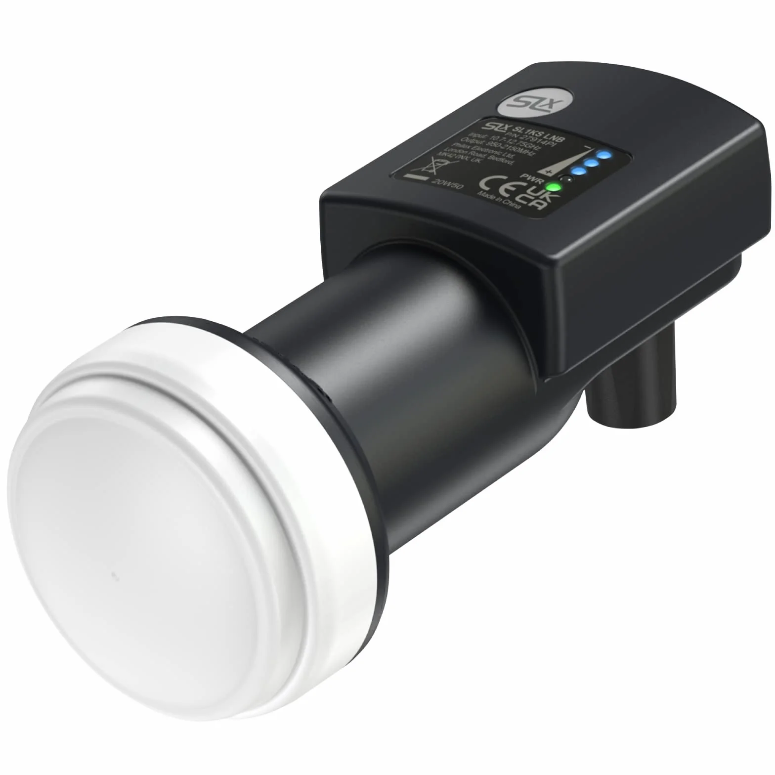 Tête de Parabole LNB Universelle à Sortie Unique avec Détecteur de Force du Signal, Tete Universelle pour Parabole, Réception HD, 4K, UHD, Full HD