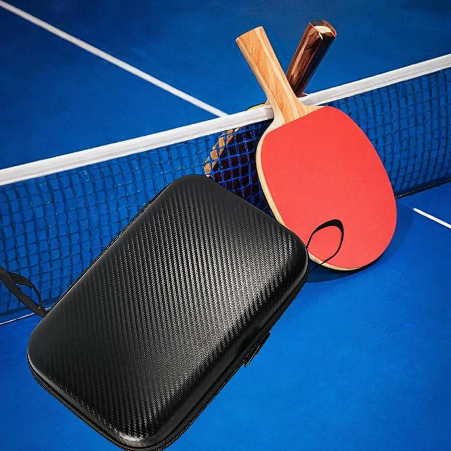 Housse Protection Raquette Tennis Table Sac Palette Ping-Pong Étui EVA Filet Transport Raquette Balles
