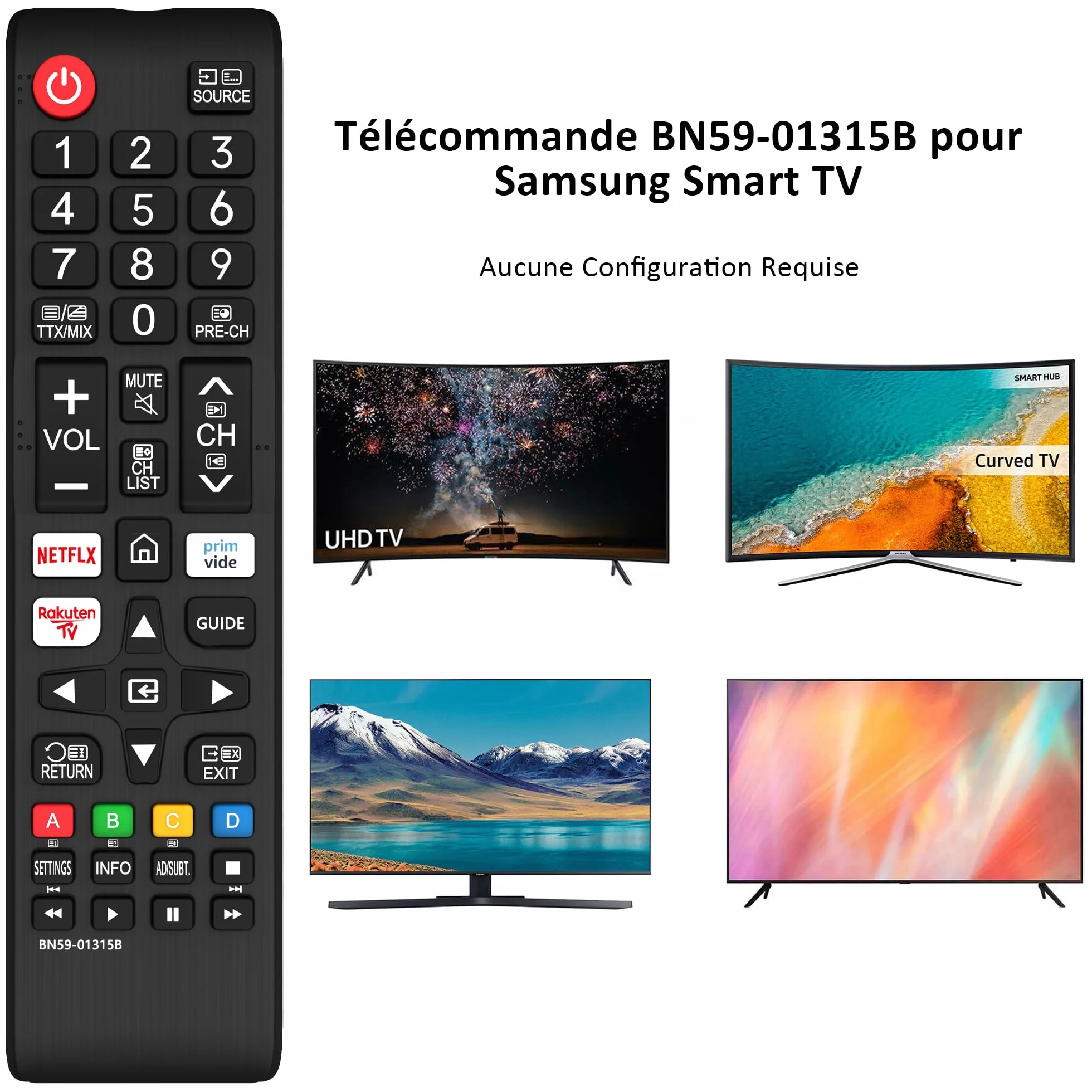 Télécommande Samsung BN59-01315B pour Smart TV