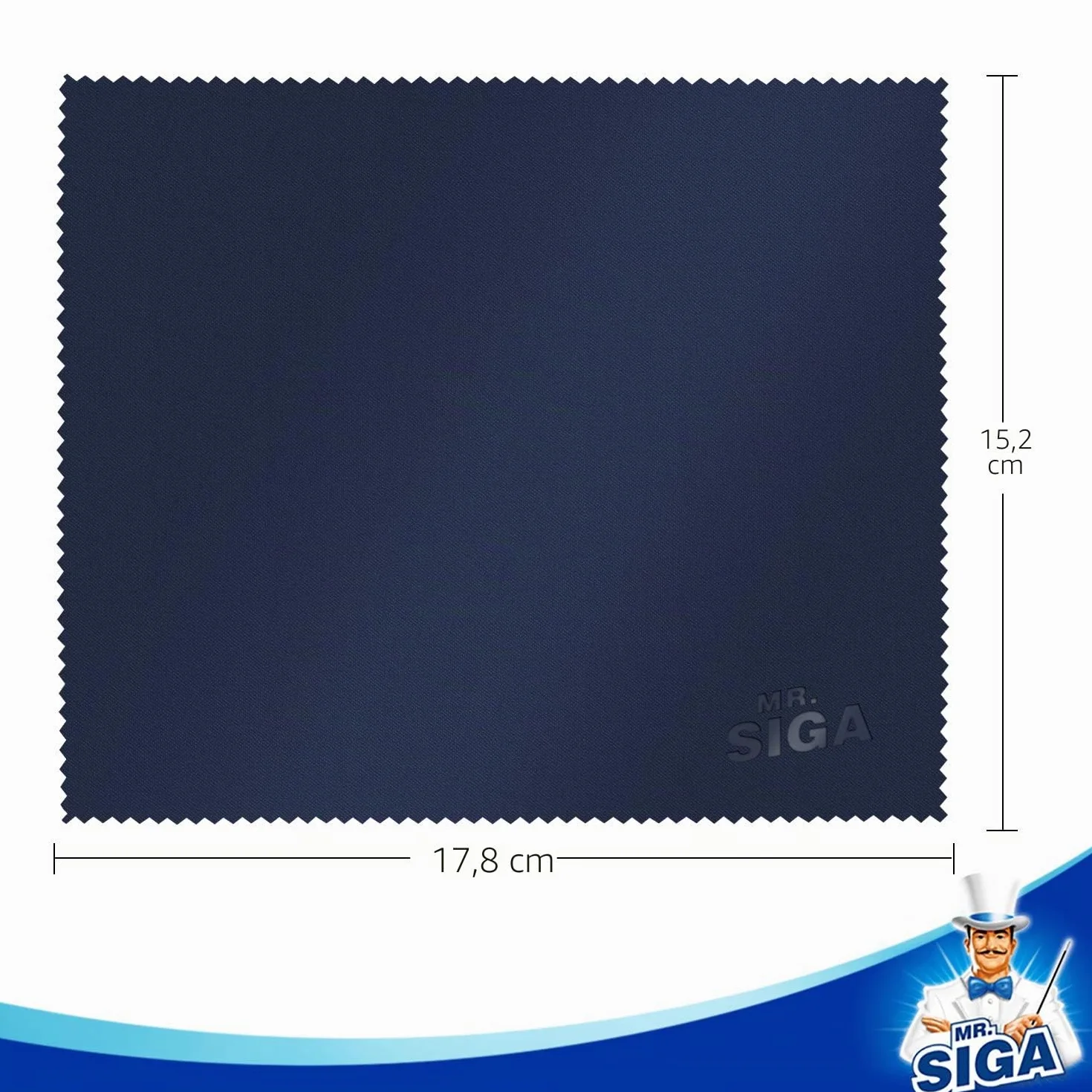 MR.SIGA Chiffons de Nettoyage, Lot de 6, en Microfibre Surchoix pour Lentilles, Lunettes, Ecrans, Tablettes, Glasse, 6 x 7 Pouces (15 x 18 cm), Marine/Gris