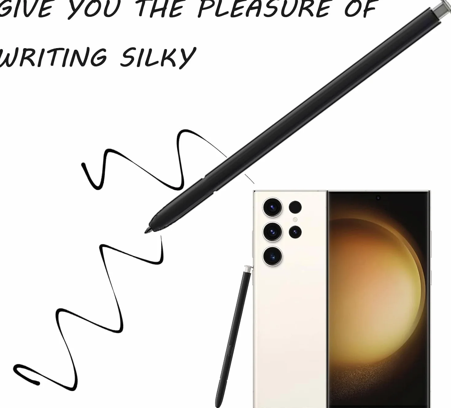 Galaxy S23 Ultra S Pen avec Fonction Bluetooth pour Samsung Galaxy S23 Ultra 5G Stylet avec Télécommande pour Galaxy S23 Ultra Stylo de Rechange(Blanc)