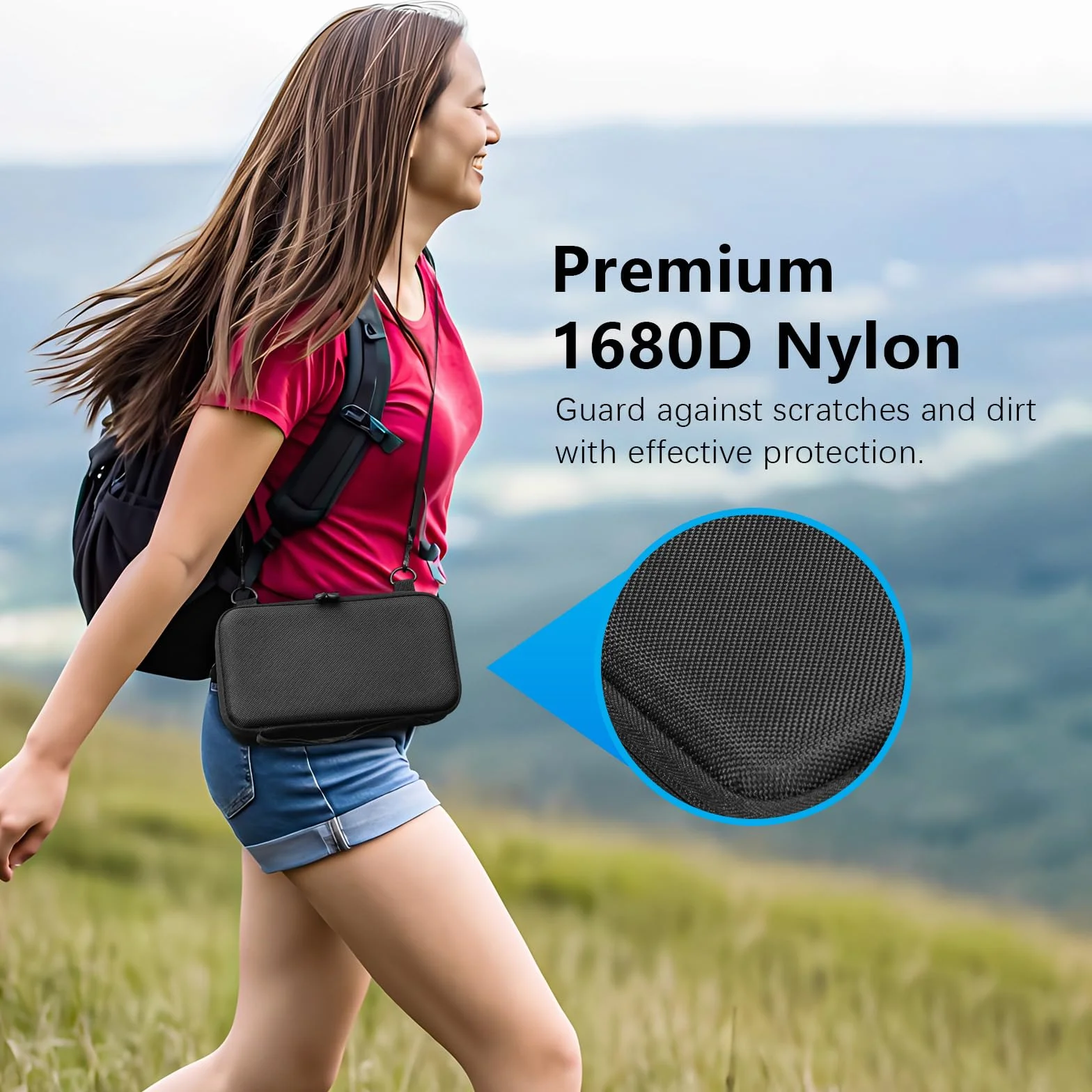 FPVtosky Étui de Rangement Portable en Nylon pour DJI OSMO Mobile 8/7/7P, Noir