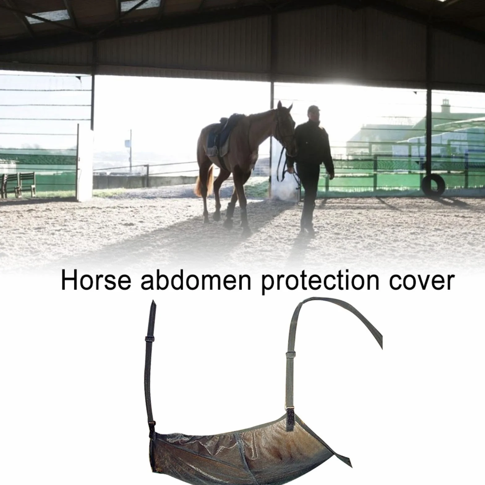 Protection ventilée pour cheval, filet abdominal respirant, 94 x 71 cm, large