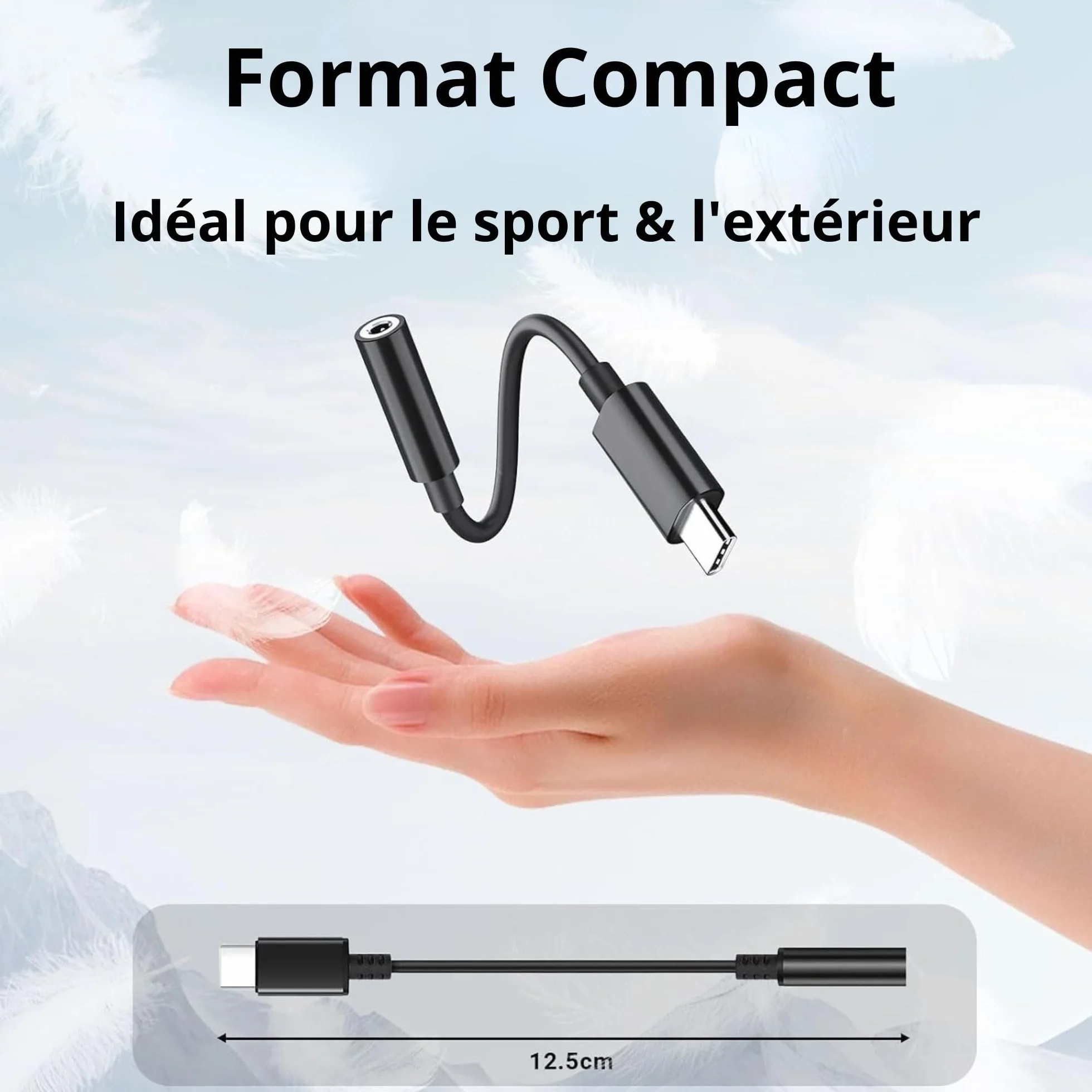 Clem Tech - Adaptateur USB C Jack, Prise USB C vers Prise Casque 3,5mm, Convertisseur Câble USBC vers Ecouteur Compatible avec Samsung Galaxy, MacBook Pro, Huawei, Honor..