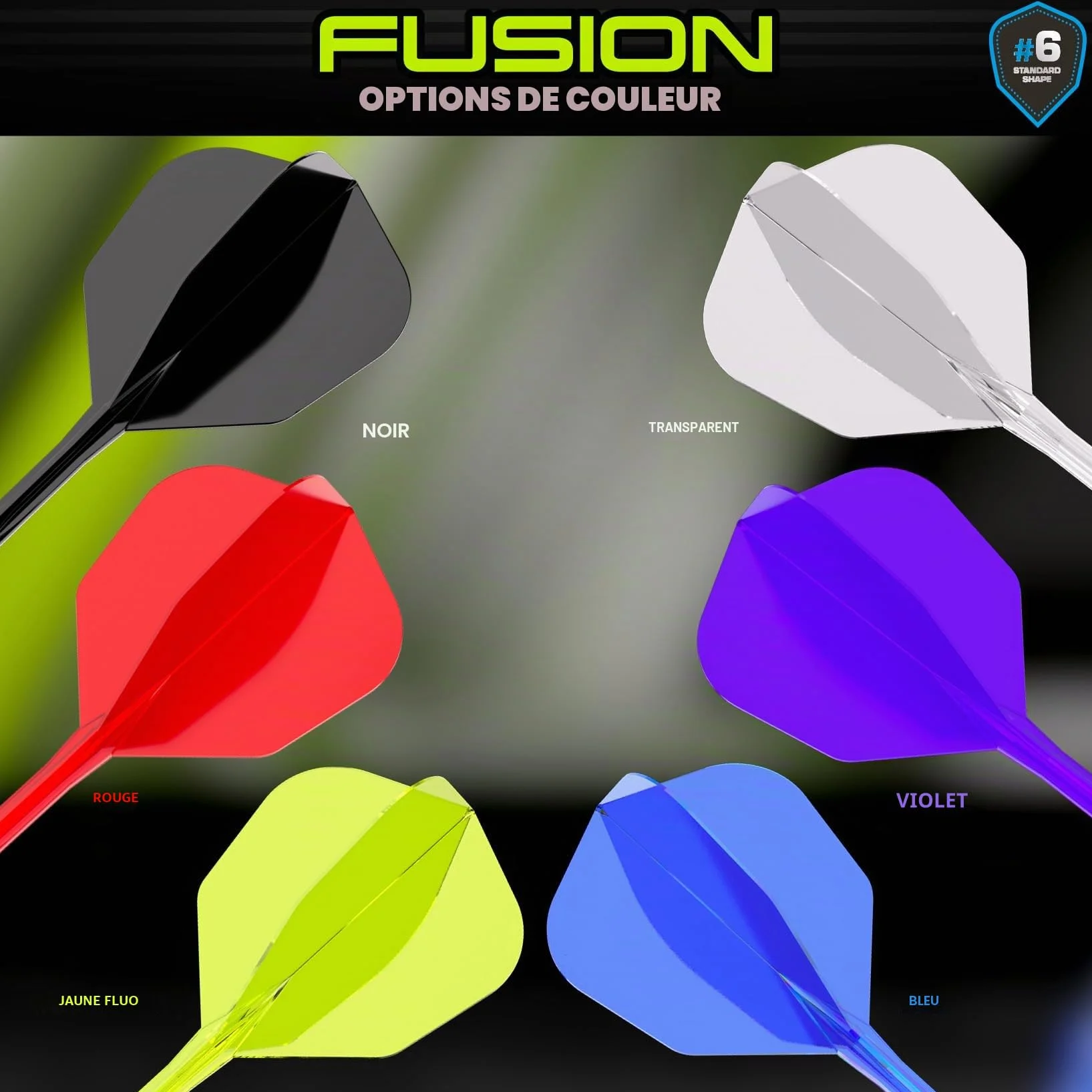WINMAU Darts Fusion Système intégré vol arbre No6 Forme Design Court intermédiaire Moyen