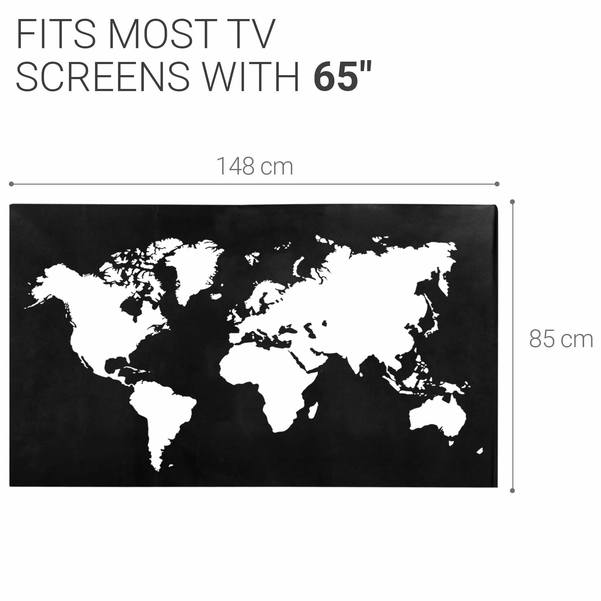 kwmobile Housse écran TV compatible 65" TV Protection écran télévision blanc-noir
