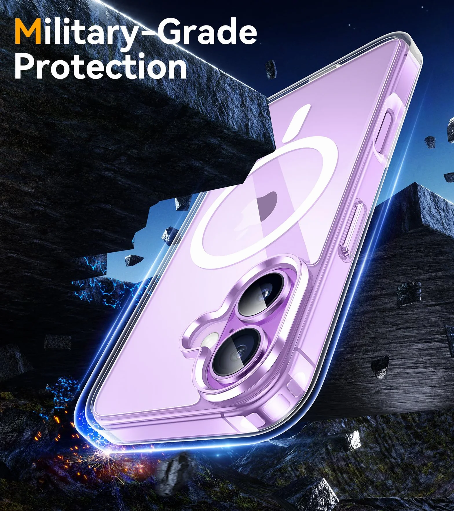 ivencase 5 in 1 Magnétique Coque pour iPhone 17 avec 2 Verres Trempés et 2 Caméra Protecteur, Compatible MagSafe Dos Anti Rayures Coque Antichoc TPU Bumper Coque pour iPhone 17 6,3" - Transparent