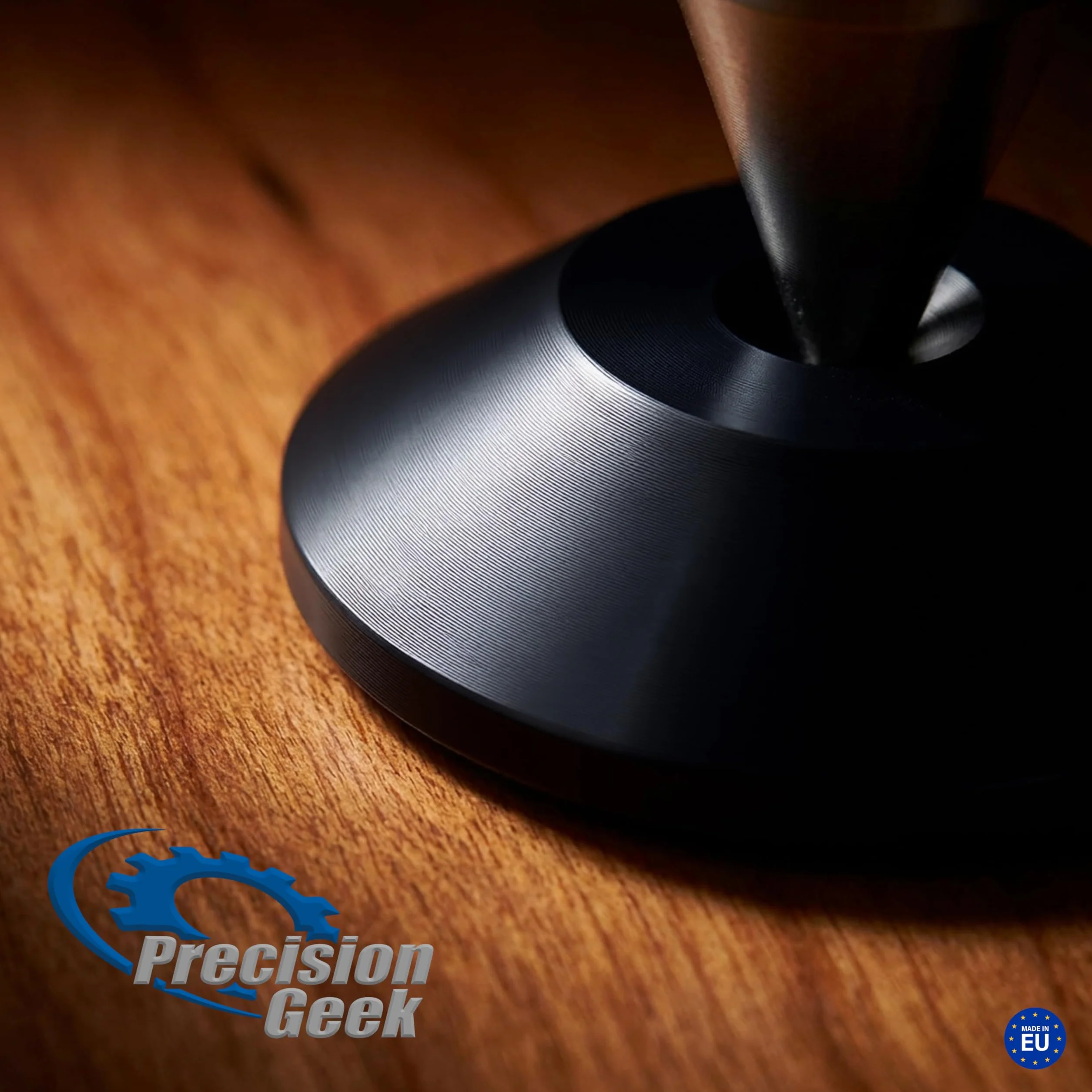 PrecisionGeek® – Contre-Pointes de découplage HiFi Ø 20 mm – Aluminium Noir – Forme Conique – Supports antivibrations pour Enceintes, subwoofers, amplificateurs et Barres de Son – Lot de 8