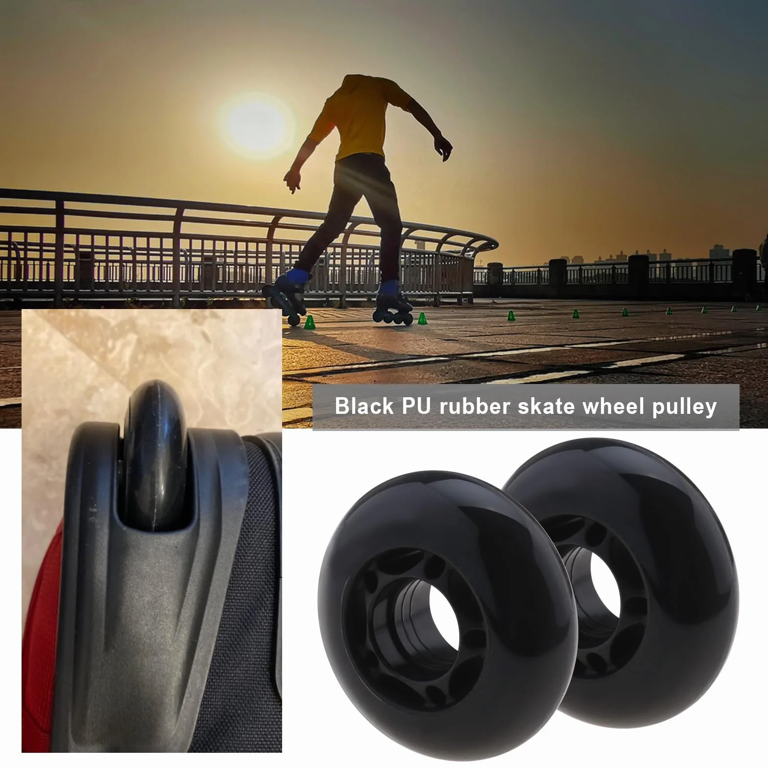 ECSiNG Roues de Patin à Roues Alignées 64mm 82A ABEC-7 8pcs