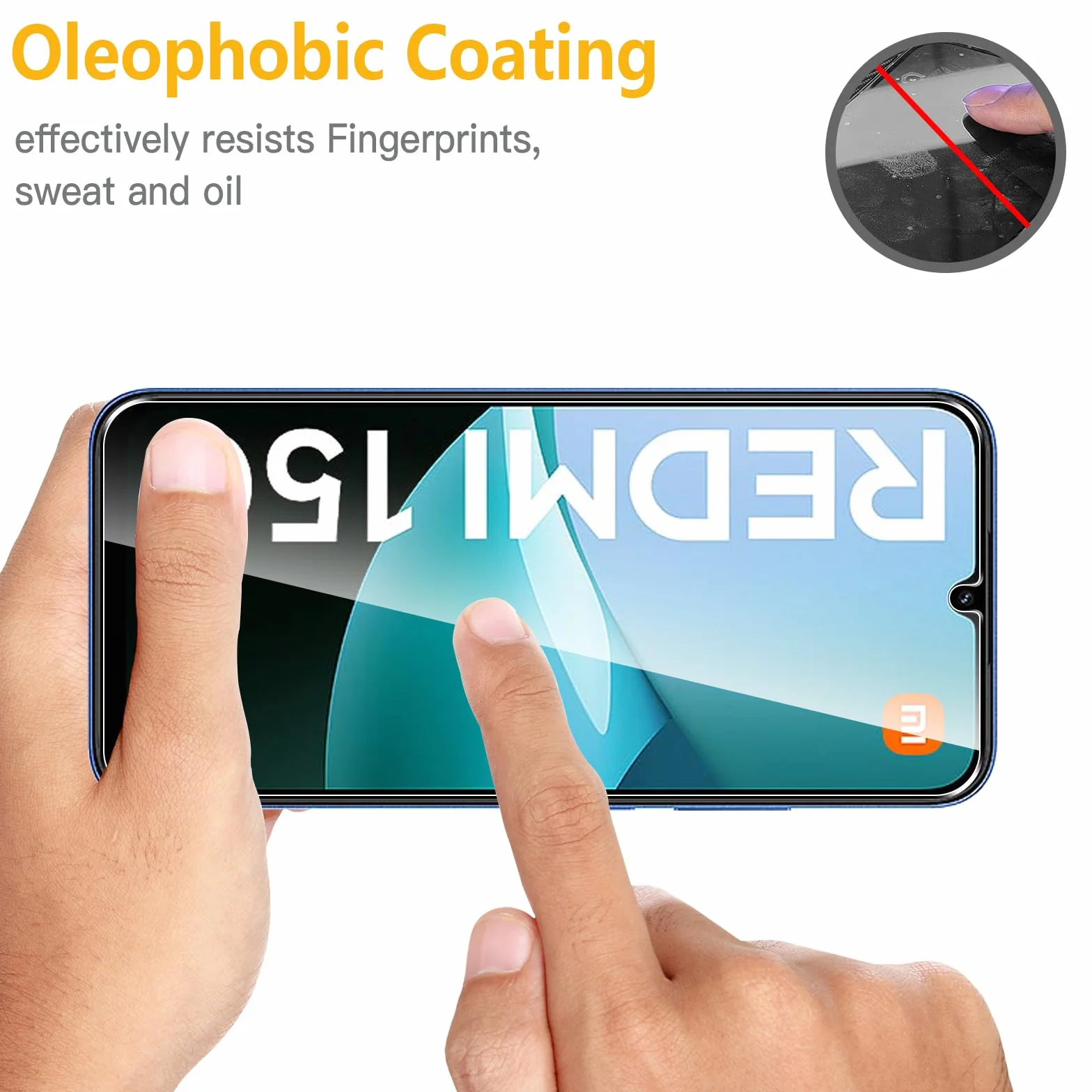 WFTE [Lot de 2 Verre Trempé pour Xiaomi Redmi 15C 4G/5G/Xiaomi Poco C85, 0,26mm Film de Protection D'écran avec Haute Transparence à 99%, Anti-Trace Protecteur avec Dureté 9H Glass pour Redmi 15C