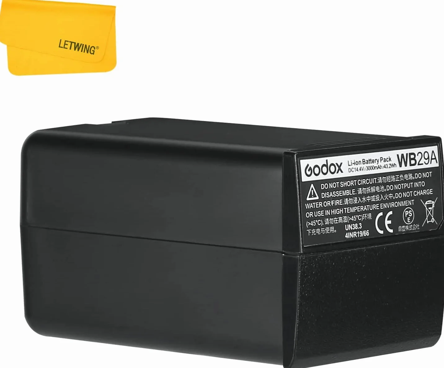 Godox WB29A WB29 Lithium Batterie pour Godox AD200 Pro AD200 Flash de Poche, 43.2Wh 3000mAh Li-ION Battery Rechargeable, Répondre à Vos Exigences en Matière de Photographie Long Terme