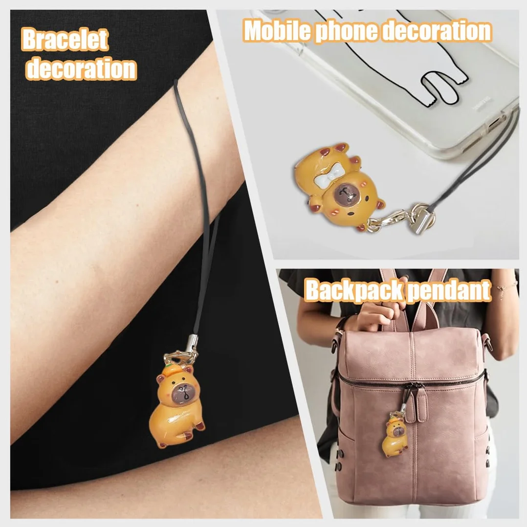 Capybara Pendentif Téléphone Portable Breloques Porte Clé Chaîne Lanière