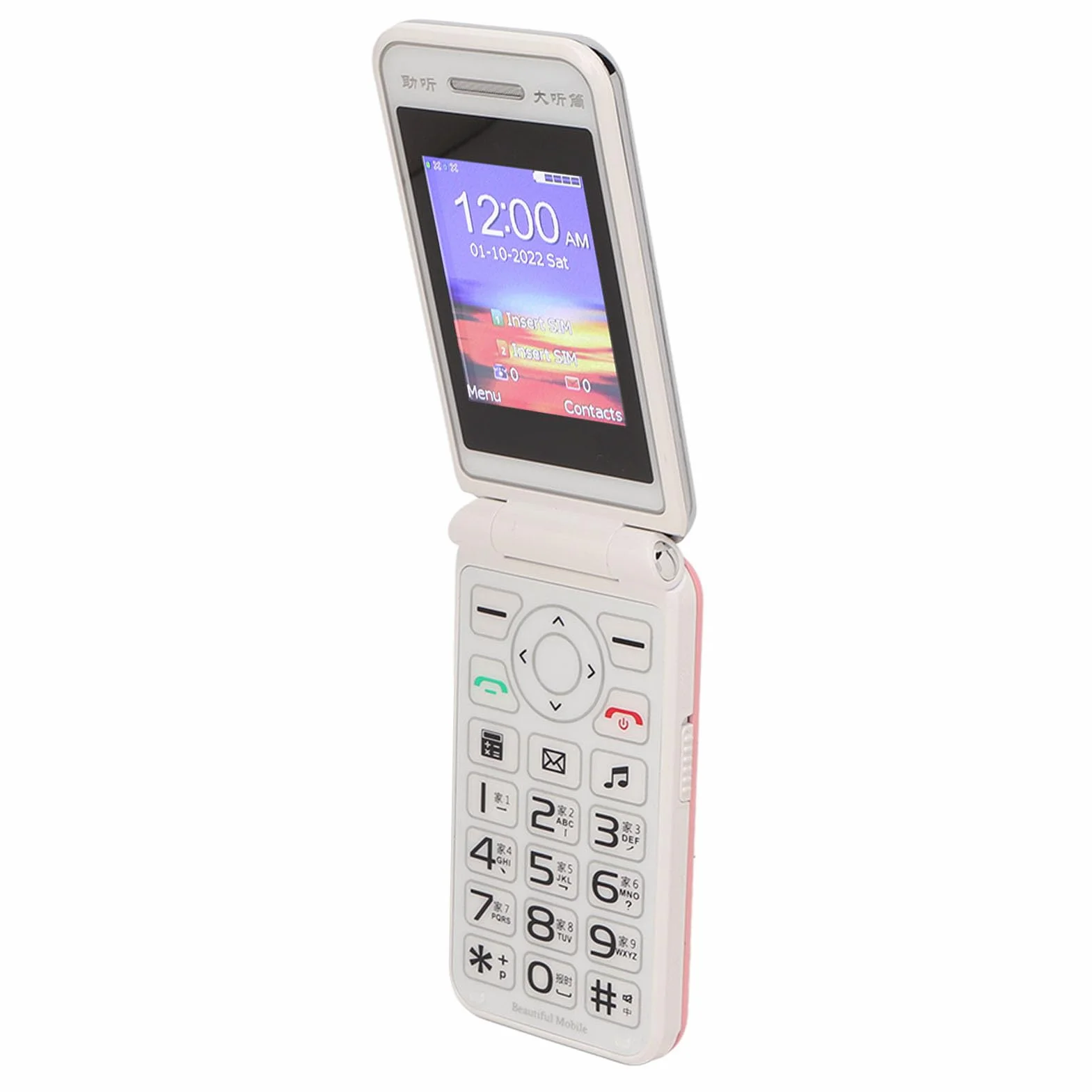 Téléphone à Clapet N509 2G Double SIM 2,4 Pouces 6800 mAh Grandes Touches Prise UE