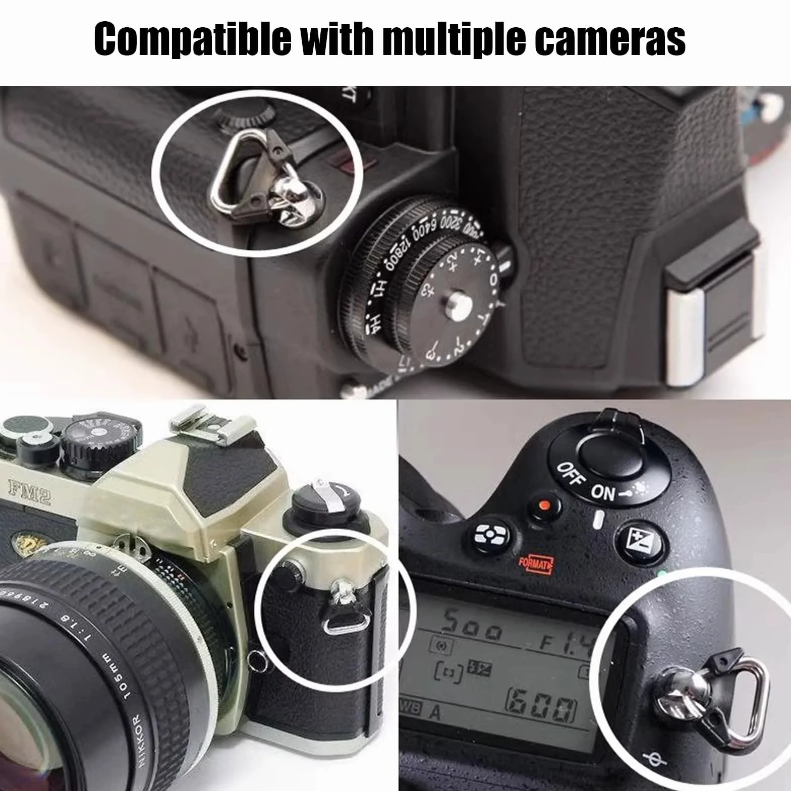 Lot de 8 Connecteurs Rapides pour Sangle Appareil Photo QD,Compatibles avec Appareils Photo Numériques, Jumelles, Télécommandes de Drones & Clés USB,Ensemble de Clips à Détachement Rapide