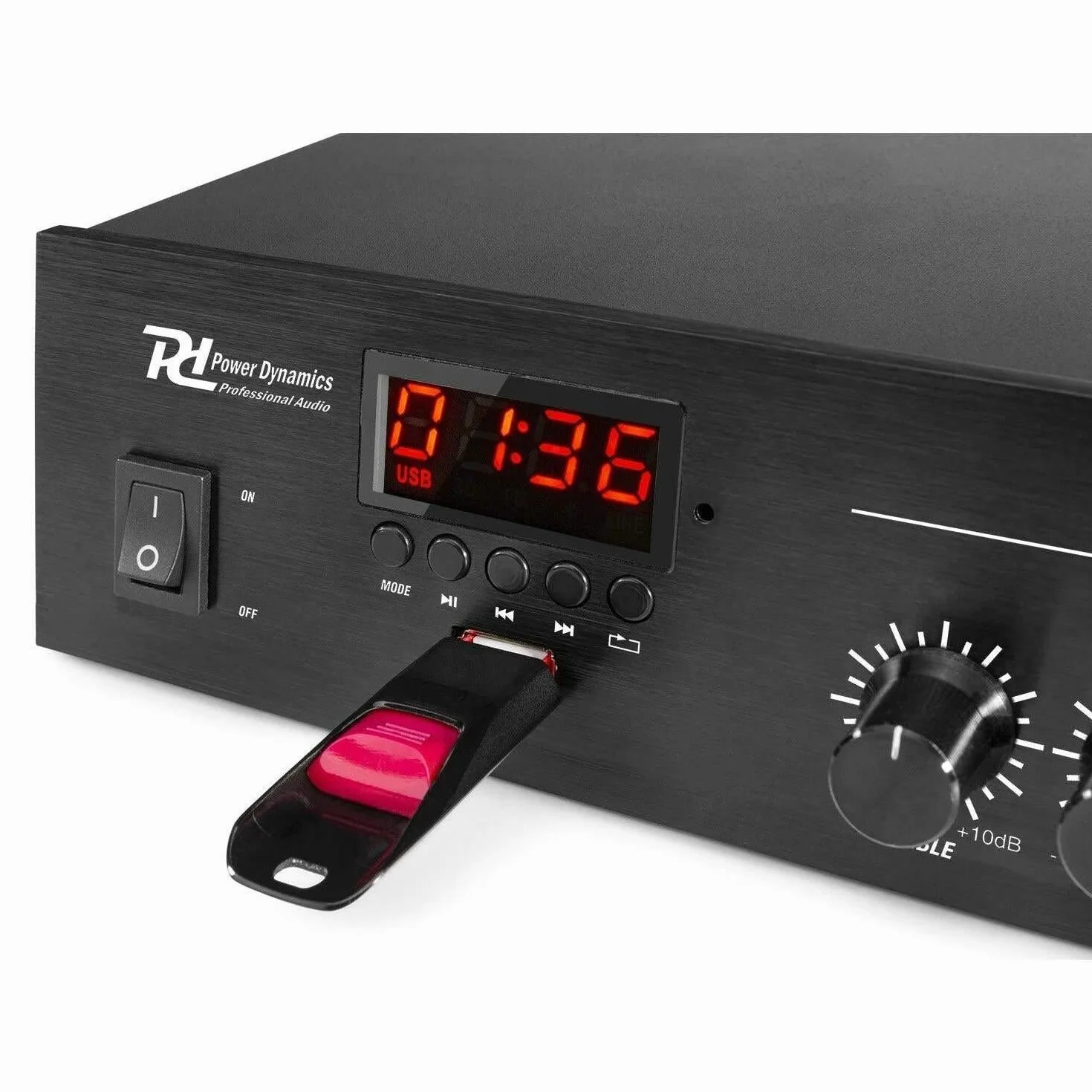 Power Dynamics Système Audio 100V avec Haut-Parleurs de Plafond CSPB5 et Amplificateur PDM25 Bluetooth FM USB Câble 50m