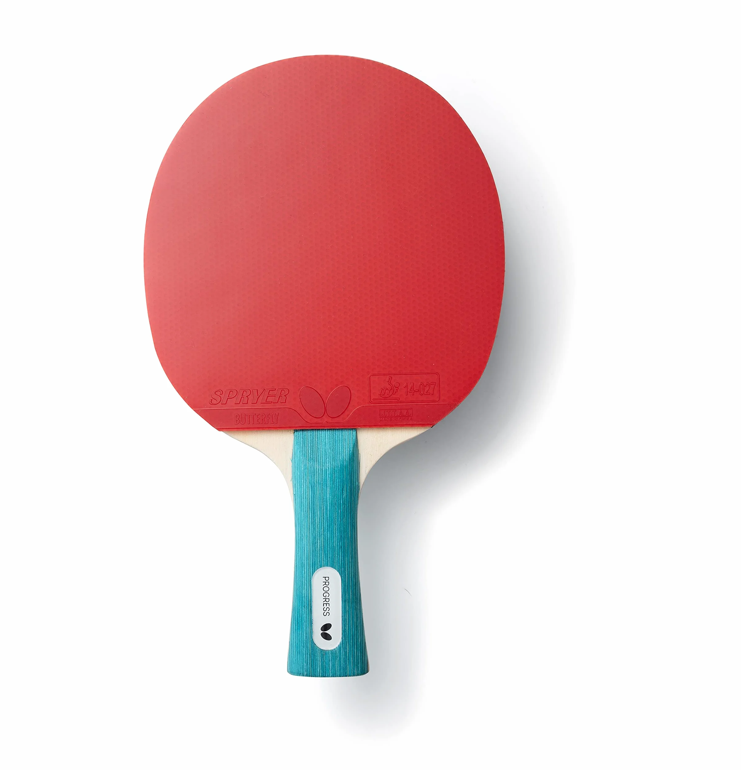 BUTTERFLY Raquette de ping-Pong Progress | Raquette de Tennis de Table Professionnelle | Revêtements ITTF Noir/Rouge