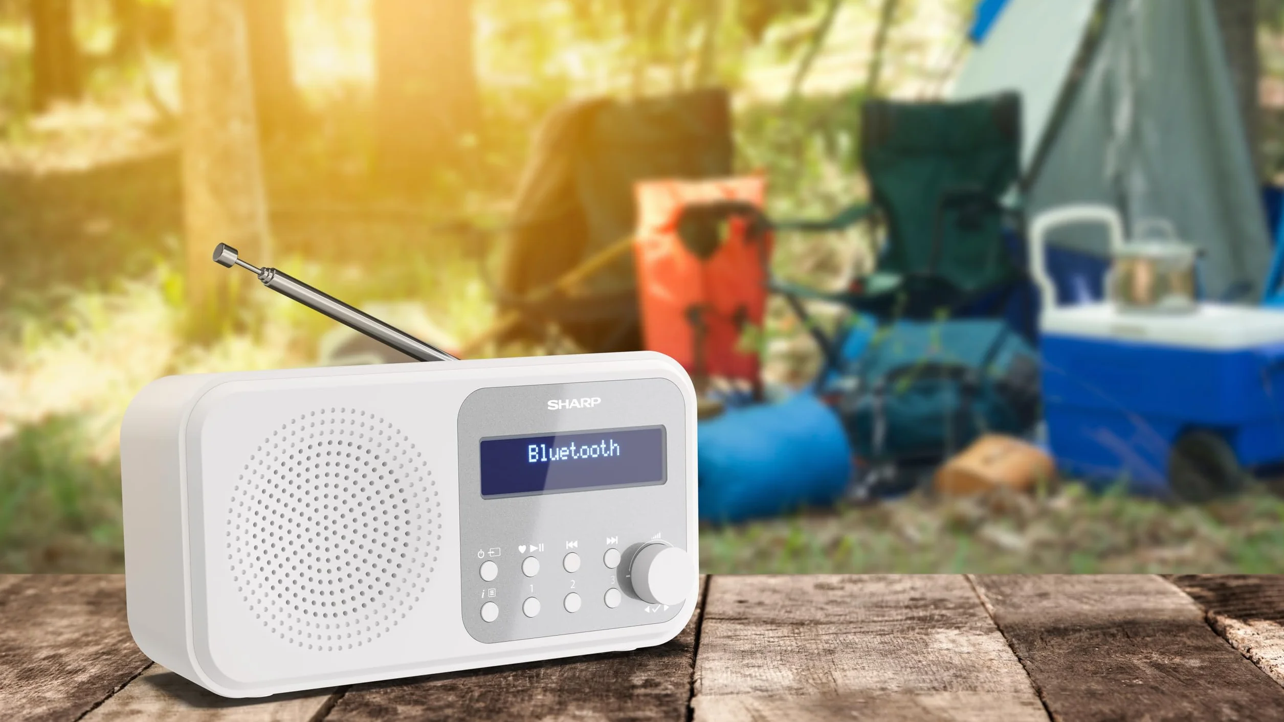 SHARP DR-P420 (WH) Radio numérique Portable Tokyo (Dab/Dab+/FM avec RDS, Bluetooth, USB ou Piles) Blanc