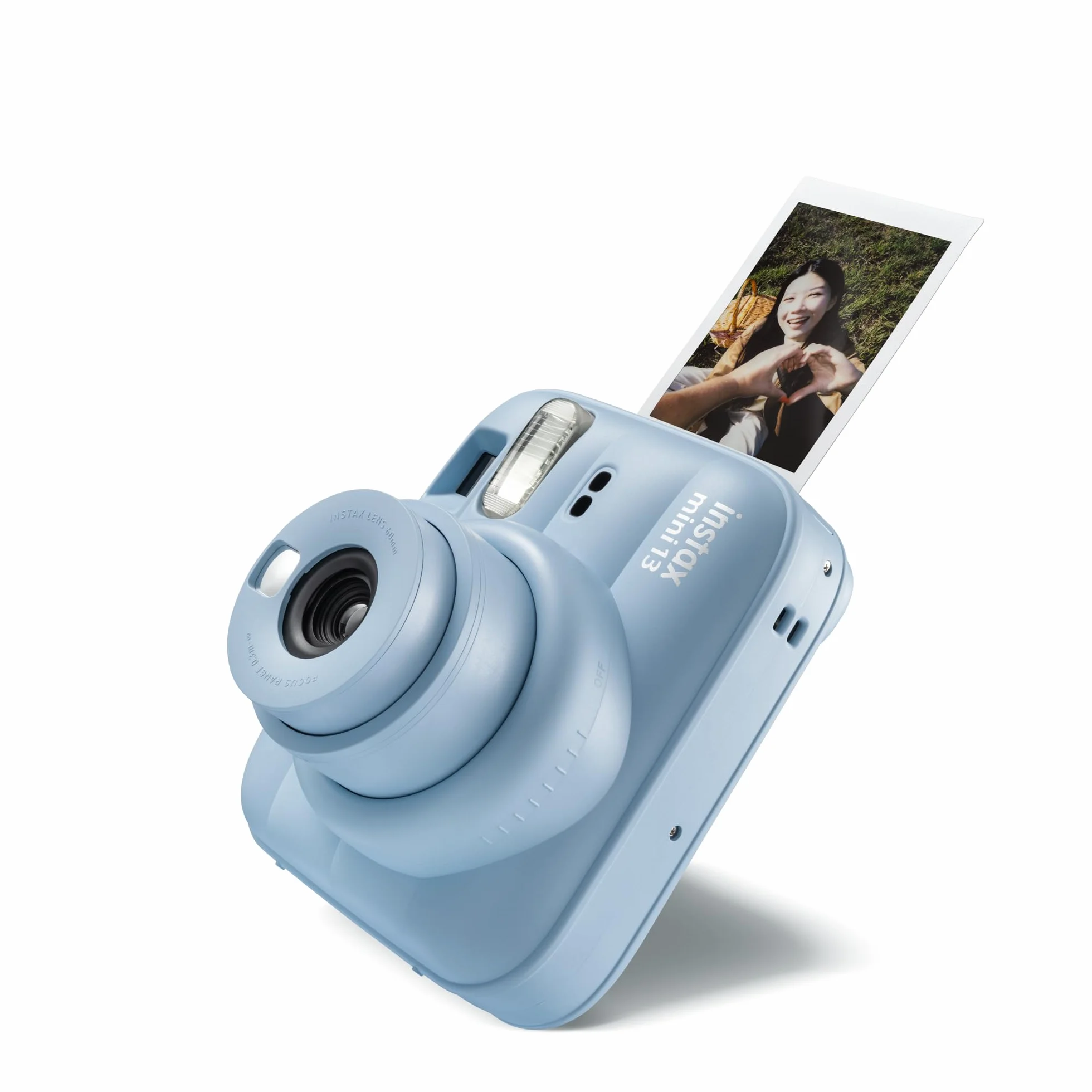 Appareil Photo instantané instax Mini 13 avec Flash Automatique intégré, Miroir pour Selfies intégré, Mode Gros Plan et retardateur, Bleu Glacé