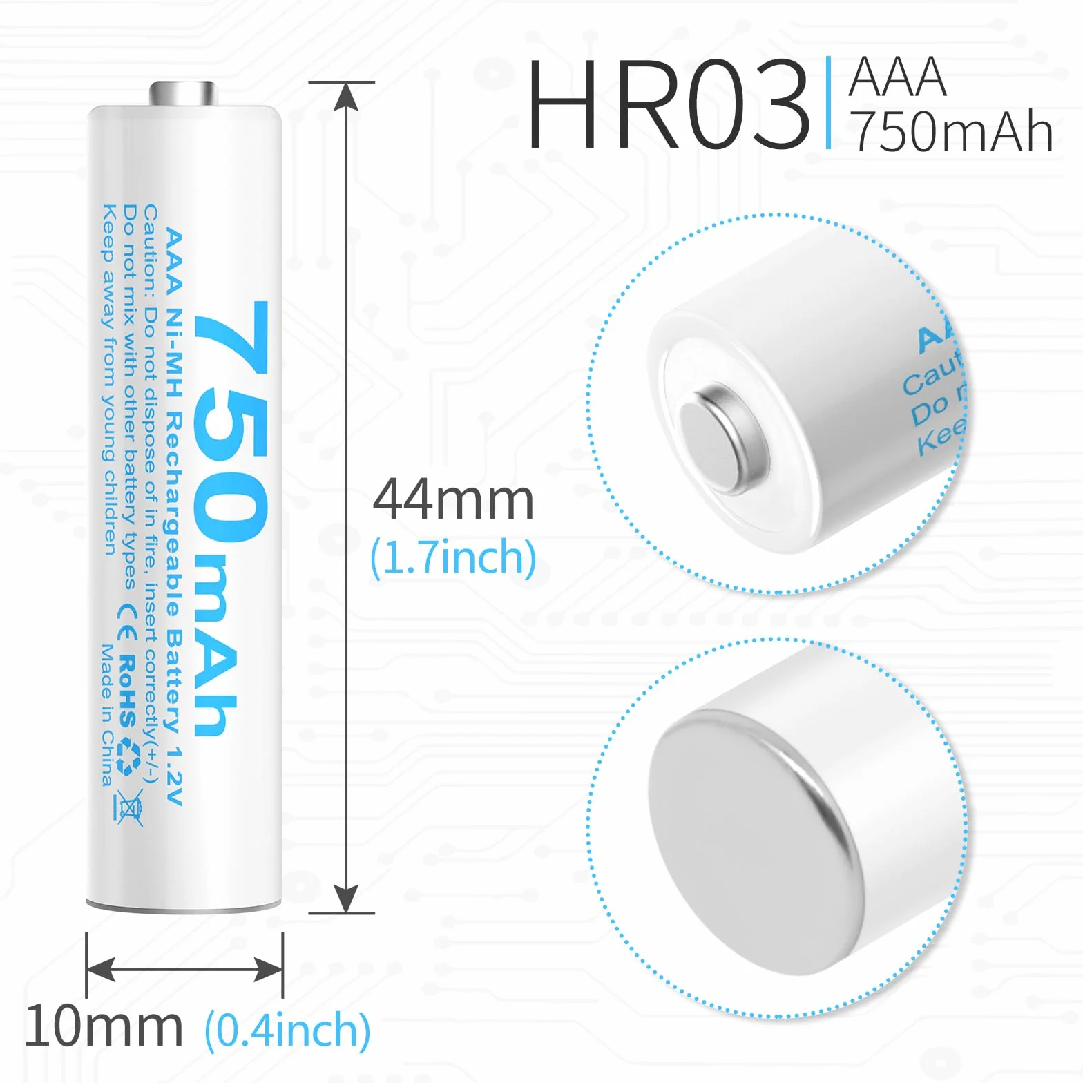 Batterie AAA HR03 de rechange compatible avec les téléphones sans fil Gigaset 750 mAh (4)