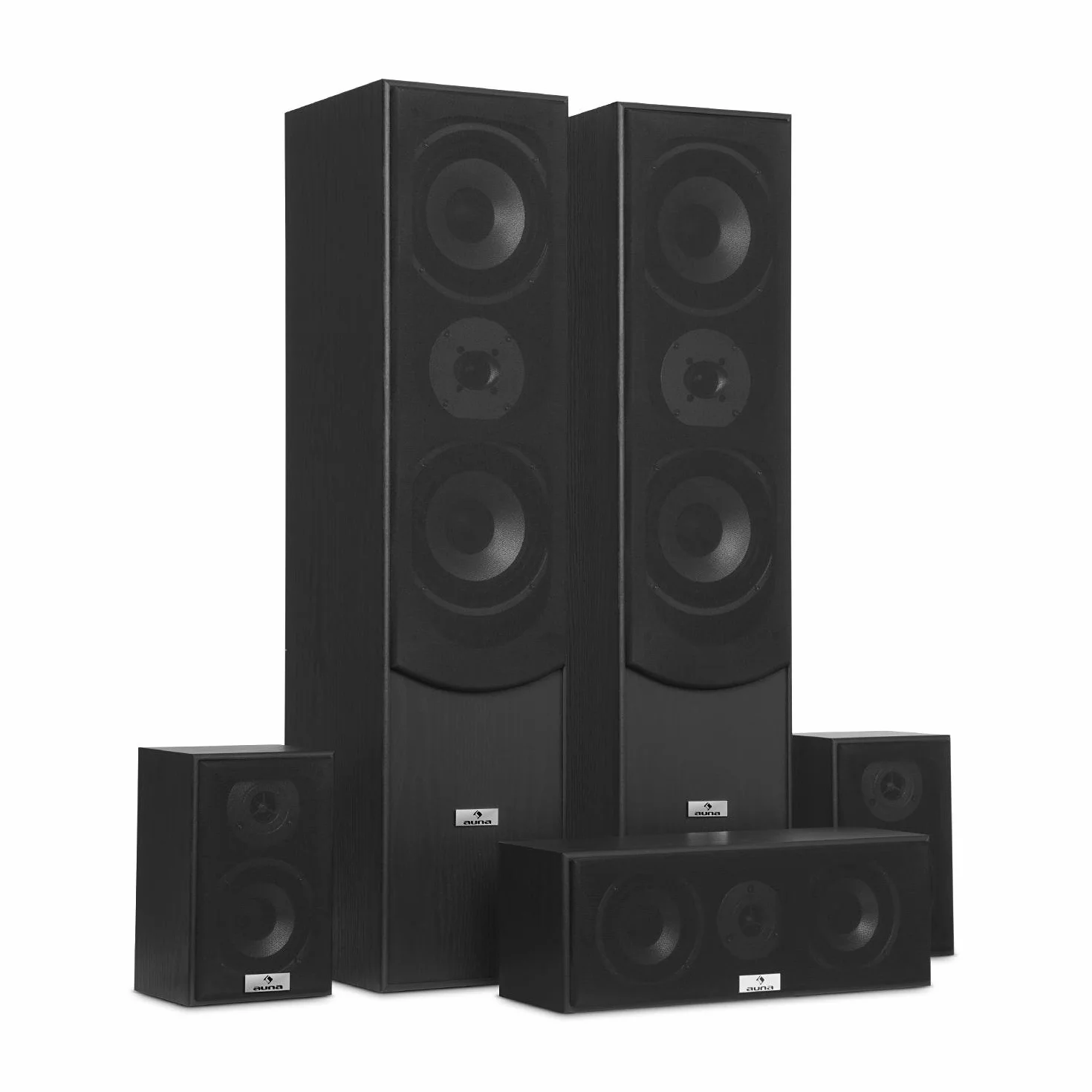 AUNA Kit d'enceintes Home Cinéma 335 Watts RMS Surround Noir