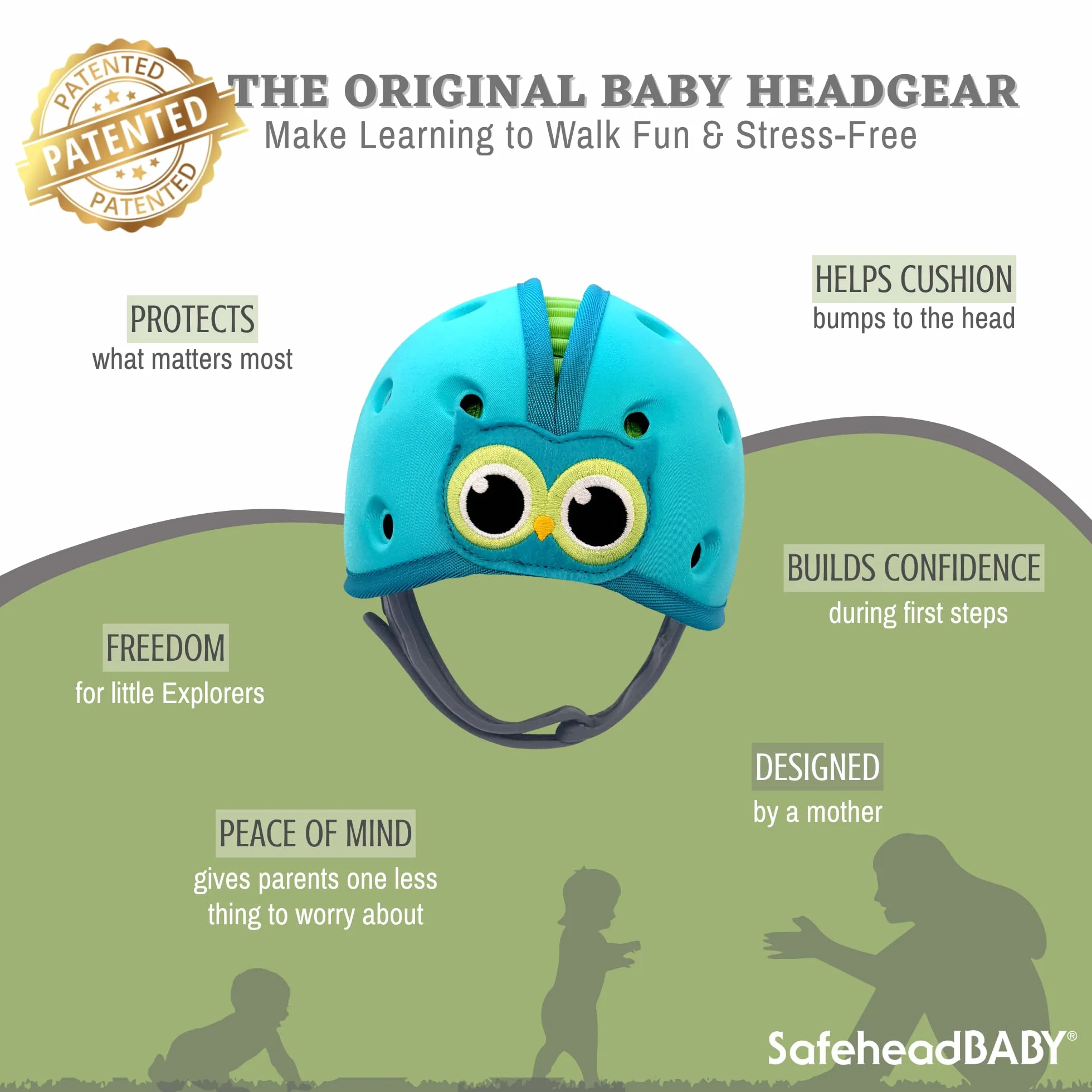 SafeheadBABY Casque de sécurité bébé protection tête extensible réglable ultra-léger certifié