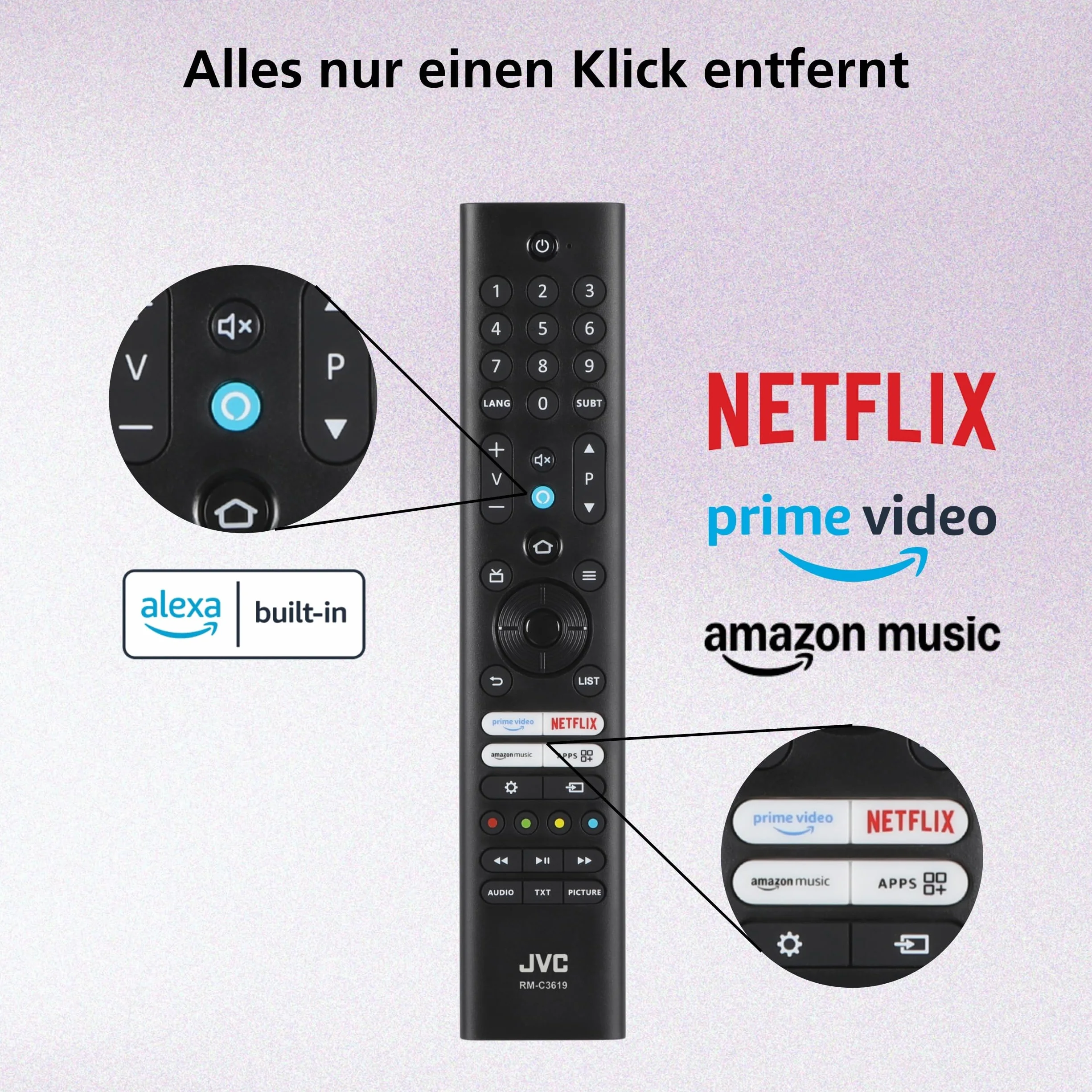 JVC Fire TV LT-24VRH3555 (2026) Fire TV, HD, Smart TV, HDR, avec Commande vocale Alexa et Triple Tuner, LED