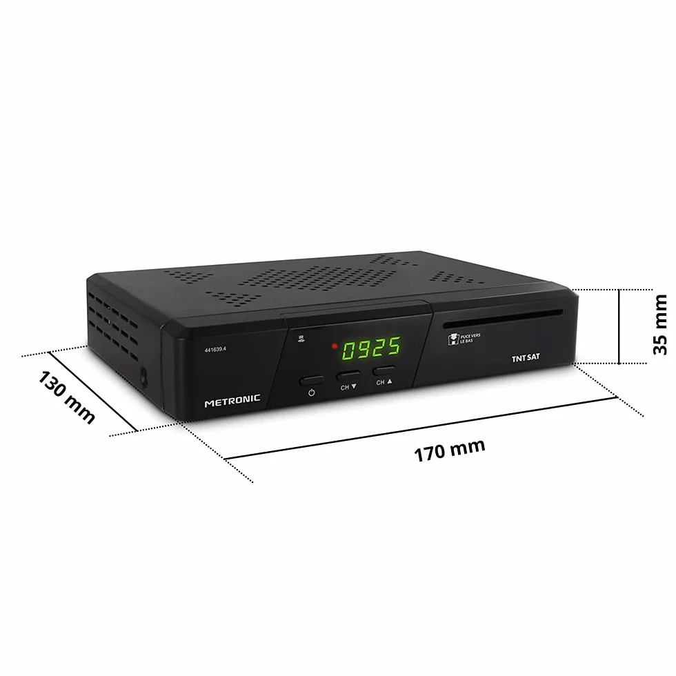 Metronic Décodeur TNT TNTSAT Satellite Terminal HD PVR READY avec Carte TNTSAT Enregistreur TV