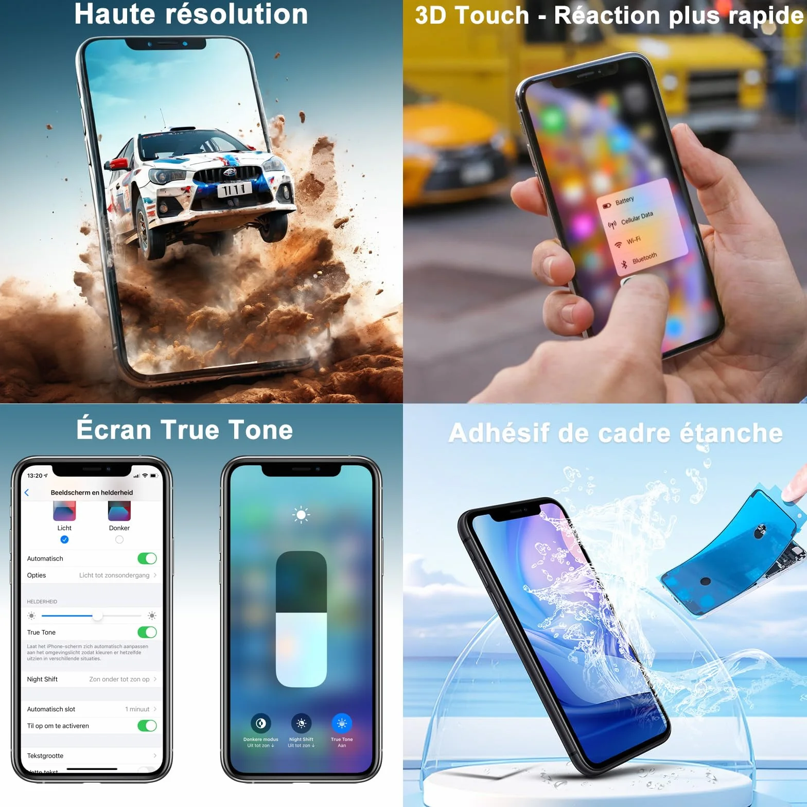 DIGI4U Écran pour iPhone 12/12 Pro LCD, True Tone Display Face ID Écran Tactile 3D de Remplacement pour iPhone 12/12 Pro avec kit de réparation