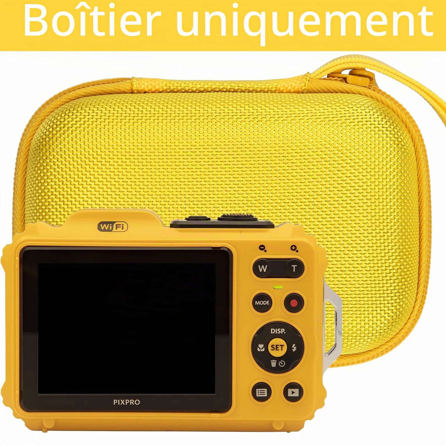 Aenllosi Hard Travel Housse Compatible avec l'appareil Photo Numérique Kodak PIXPRO WPZ2,Housse de Protection pour Kodak Appareil Photo Etanche(Jaune,Housse Uniquement)