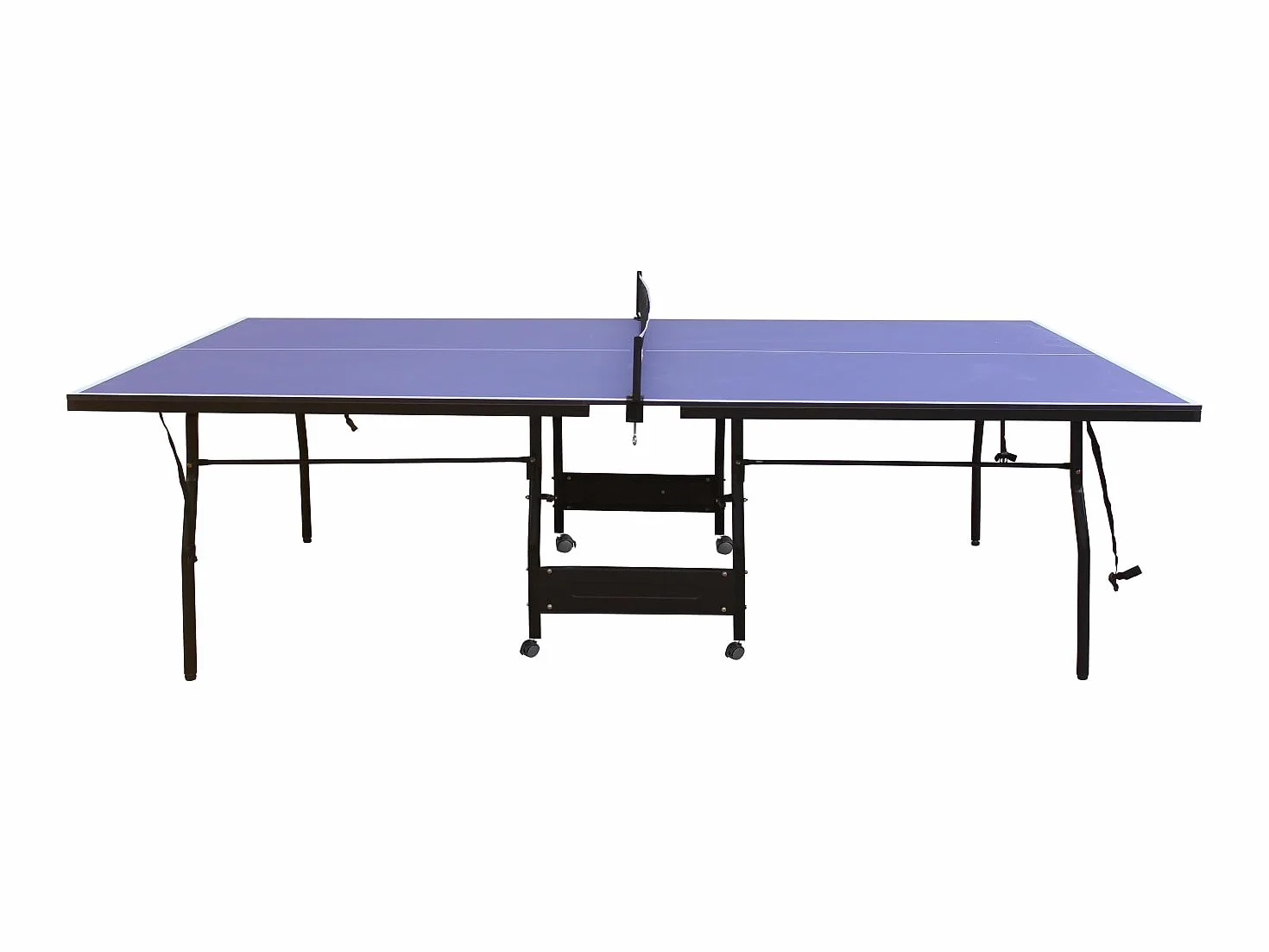 Vente-unique Garry Pliant Table de Ping-Pong Bleu L274 x P152.5 x H76 cm avec Roulettes