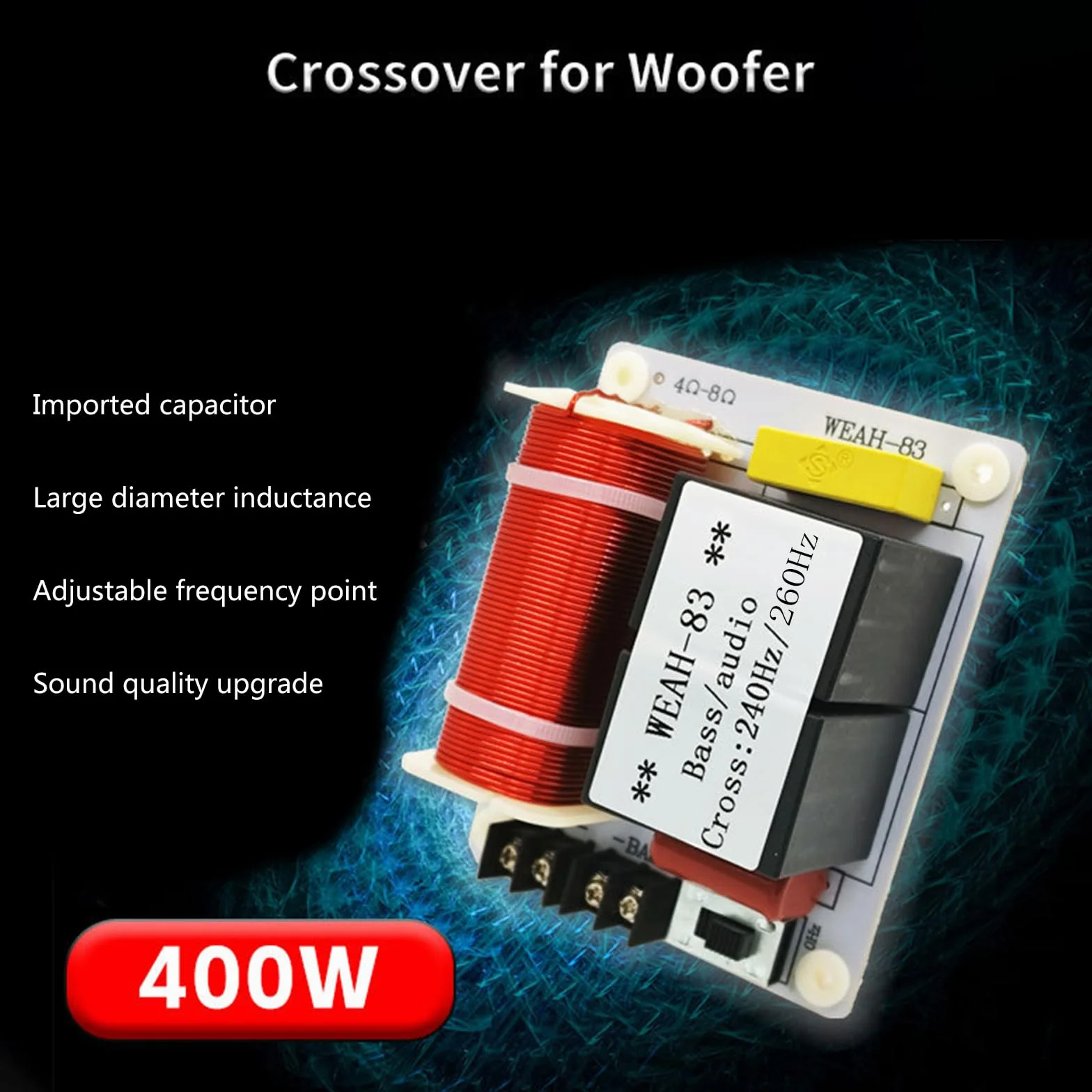 WEAH-83 Répartiteur de fréquence de basse réglable 400 W Crossover Haute puissance