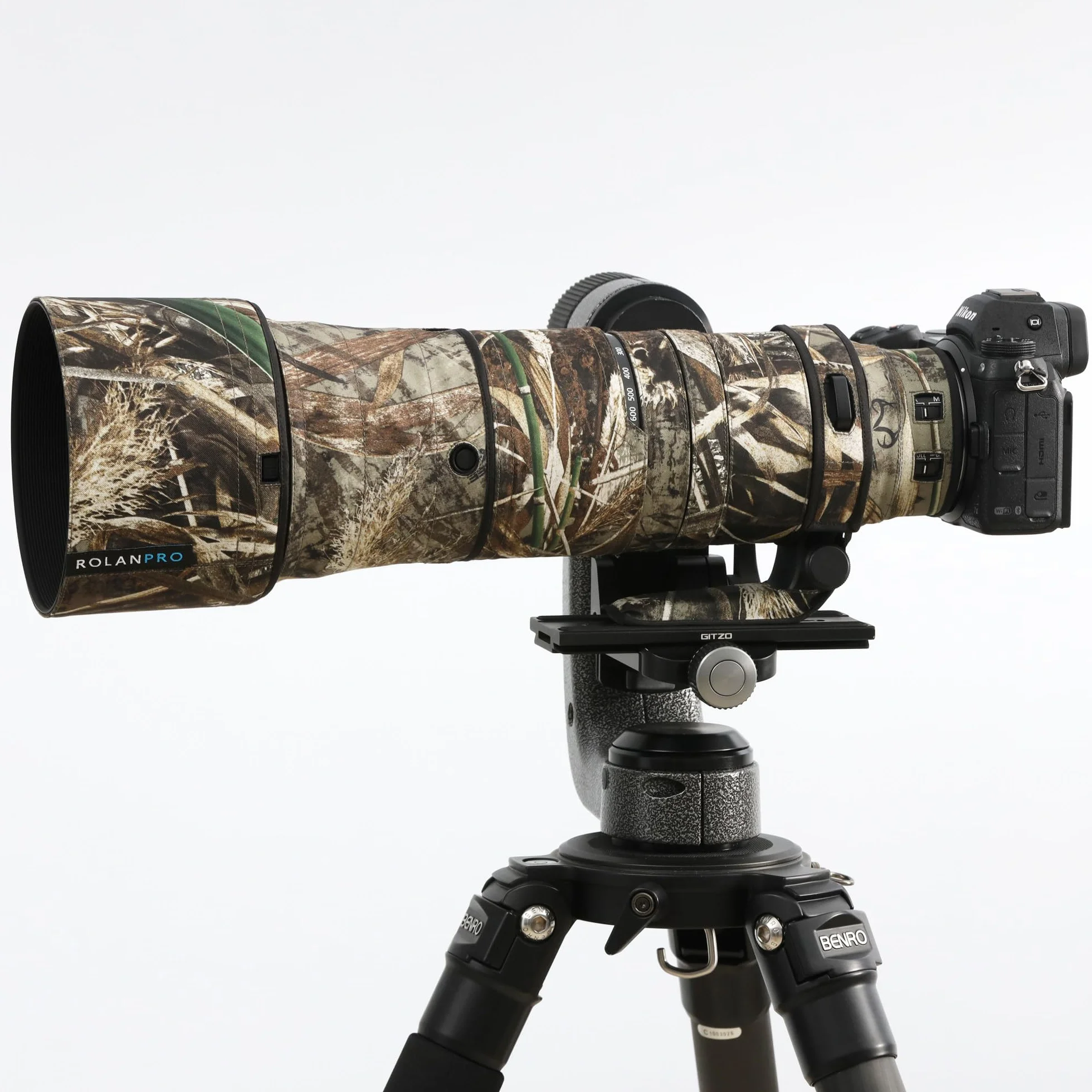ROLANPRO Lens Coat Imperméable Compatible avec Nikon Z 180-600mm f/5.6-6.3 VR, Housse Anti-Pluie Lens Cover pour Photographie Animalière et Affût, #9 Herbe