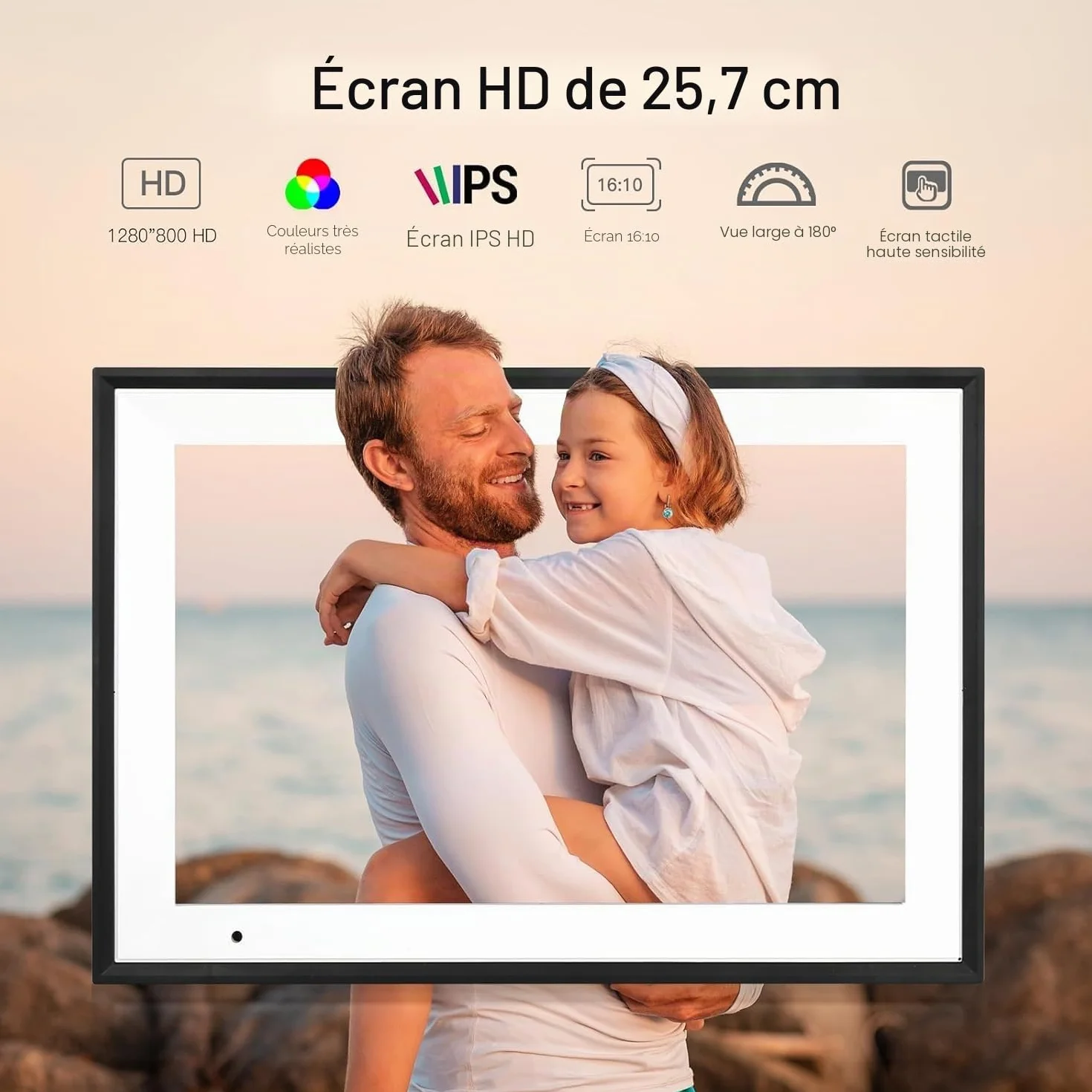 Humblestead Cadre Photo Numérique WiFi 10,1 Pouces écran Tactile Intelligent 1280x800 IPS Noir