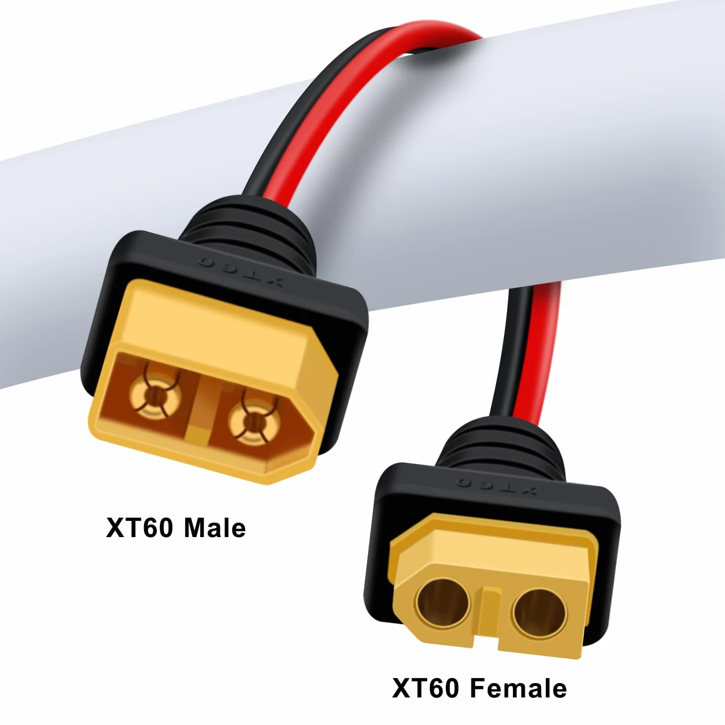 Câble Extension XT60 Mâle vers Femelle 12AWG Rallonge de Câble XT60 pour RC Battery, Portable Power Station, Battery Pack (3 m)