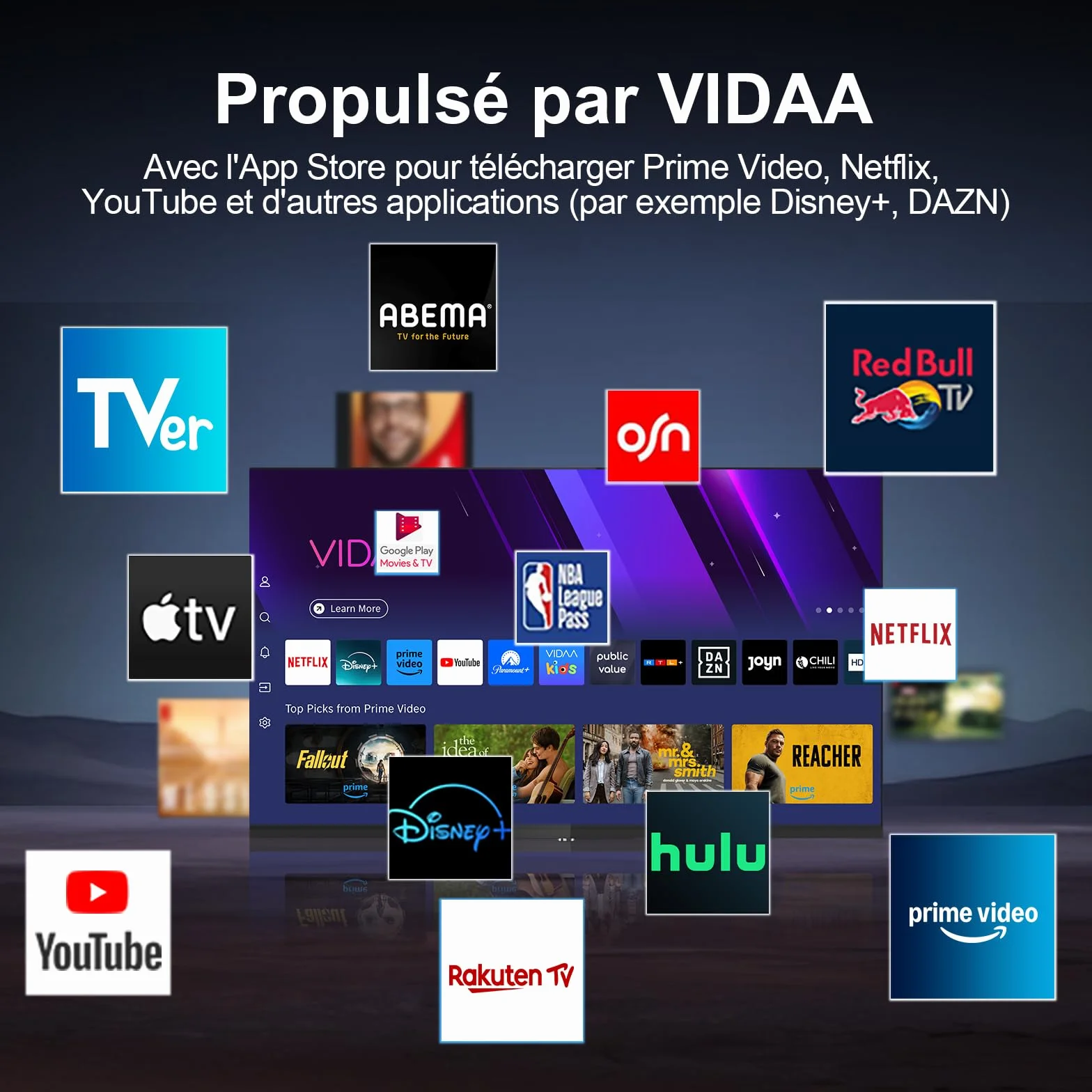 HKC Smart TV 32 Pouces (80 cm) FHD, sans Bord Connectée Télévision avec WiFi, App Store, Triple Tuner(DVB-T/T2, DVB-C, DVB-S/S2), AirPlay (H32N1F-V, 2026)
