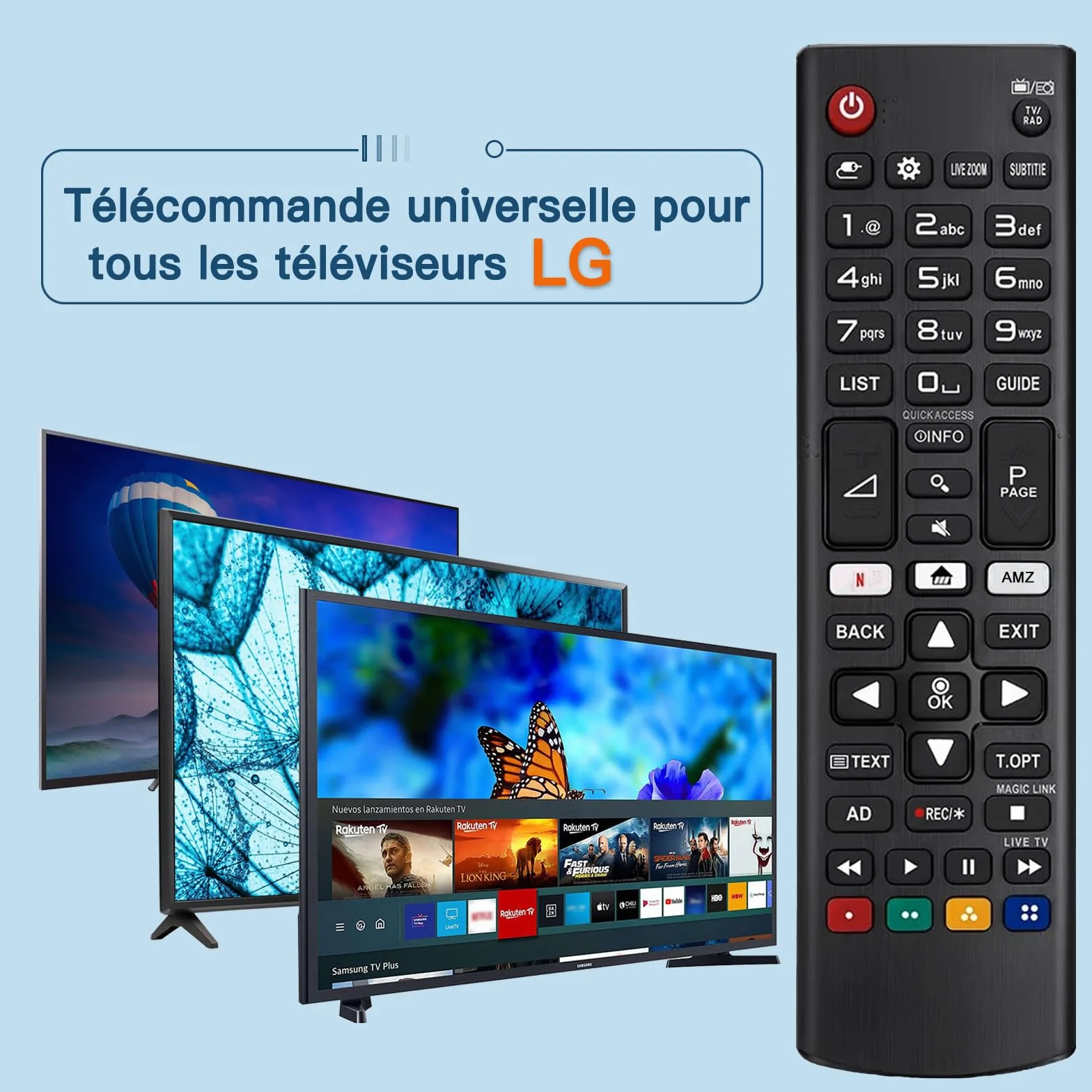 LG AKB75095308 Télécommande Universelle Compatible Tous Téléviseurs LG Smart TV LCD LED 4K 8K Netflix